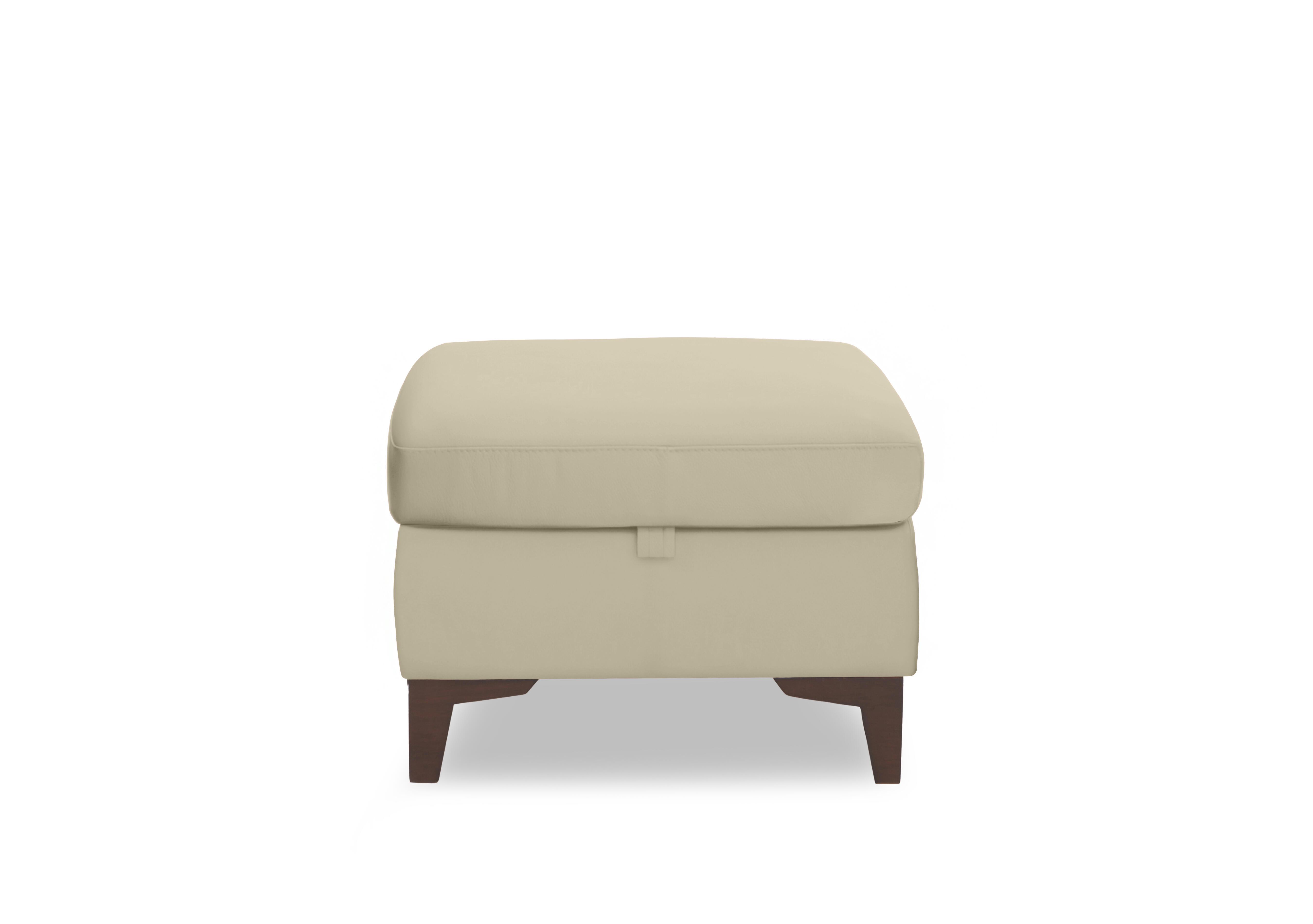 Zoom Leather Storage Footstool in Natural Sand La-4827 on Furniture Village