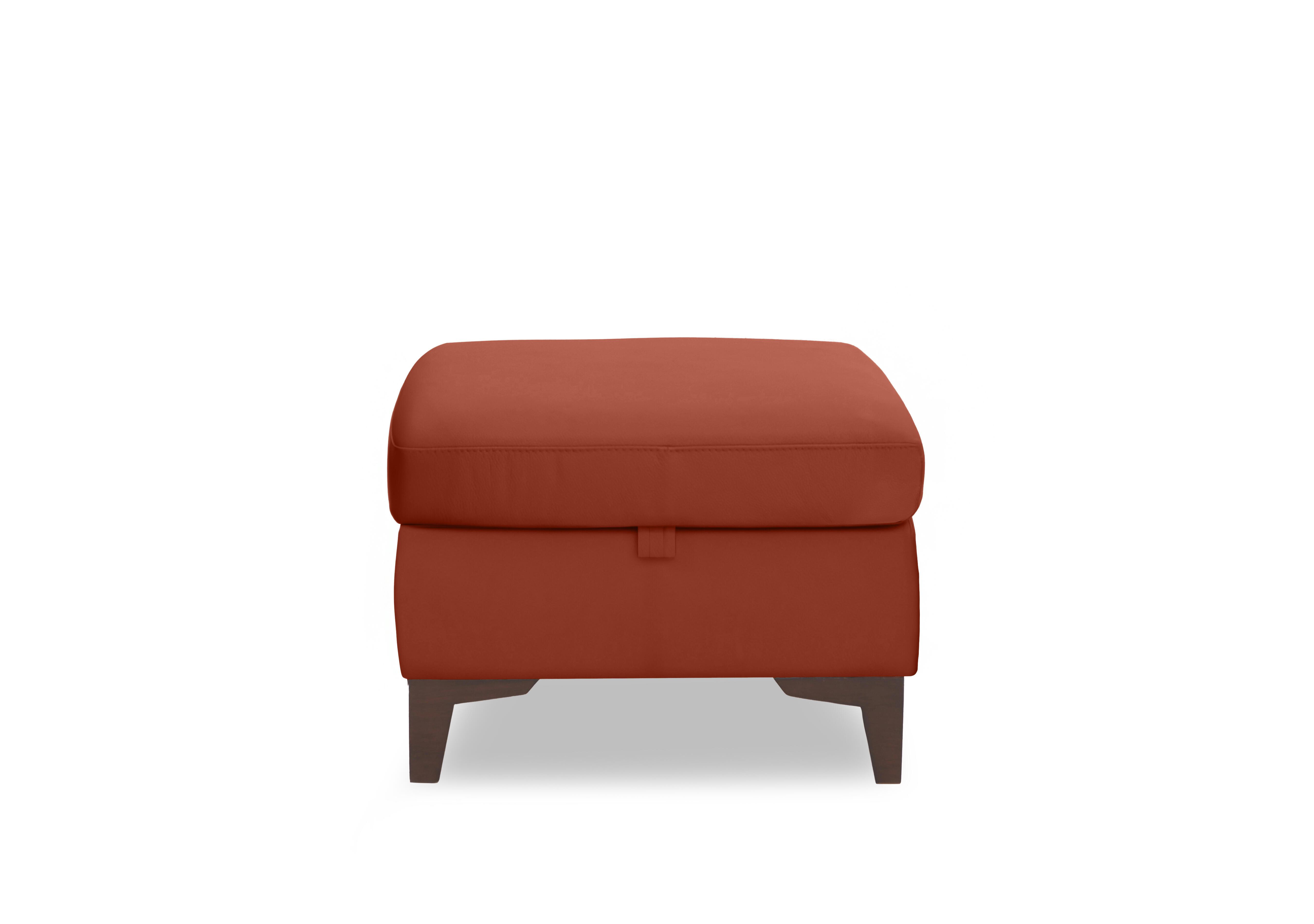 Zoom Leather Storage Footstool in Red Maple Le-9326 on Furniture Village