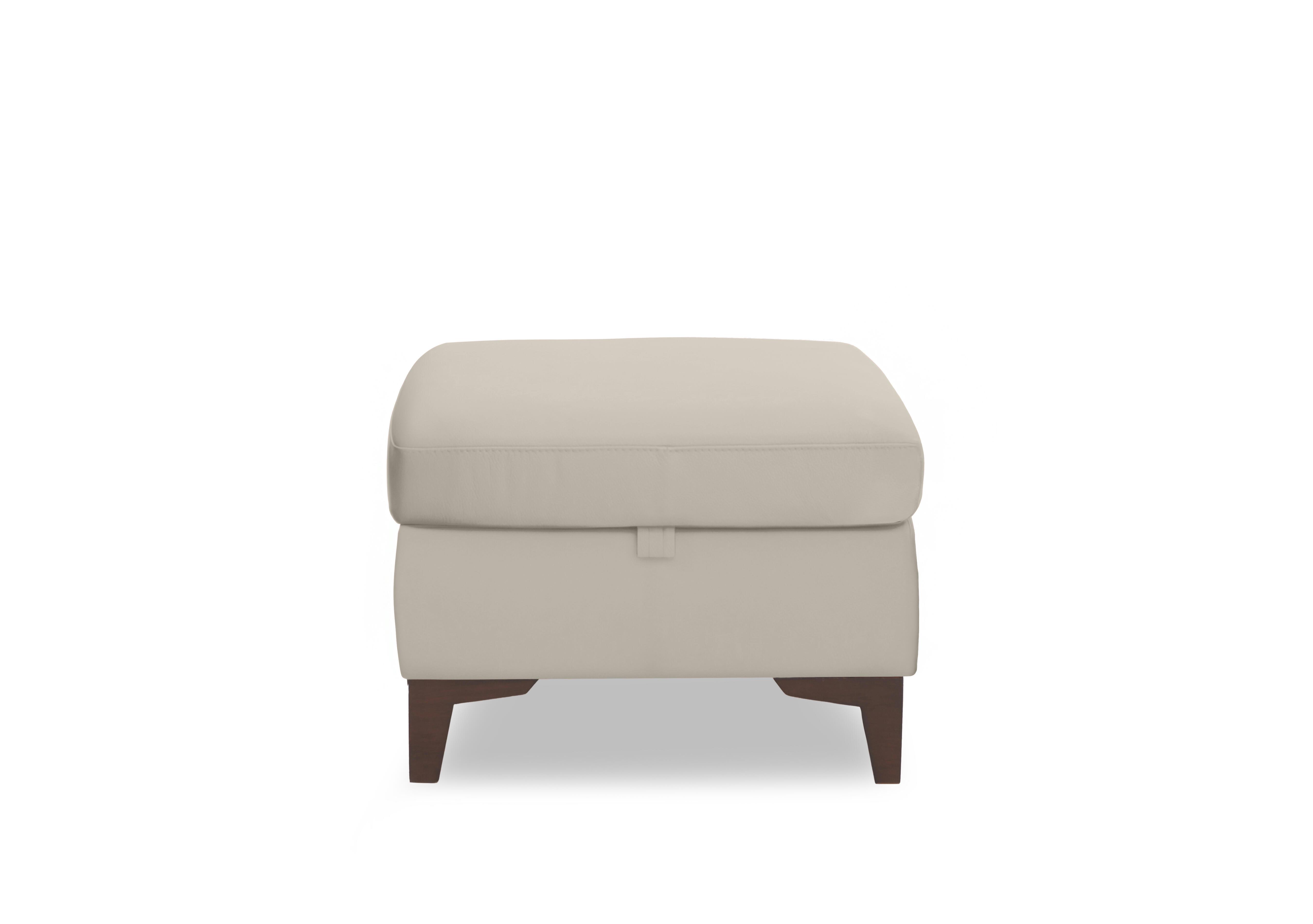 Zoom Leather Storage Footstool in Sand Le-9303 on Furniture Village