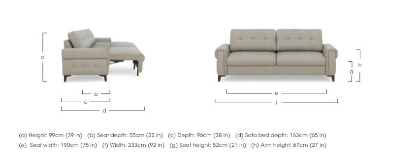 Zoom Leather 3 Seater Sofa Bed in  on Furniture Village