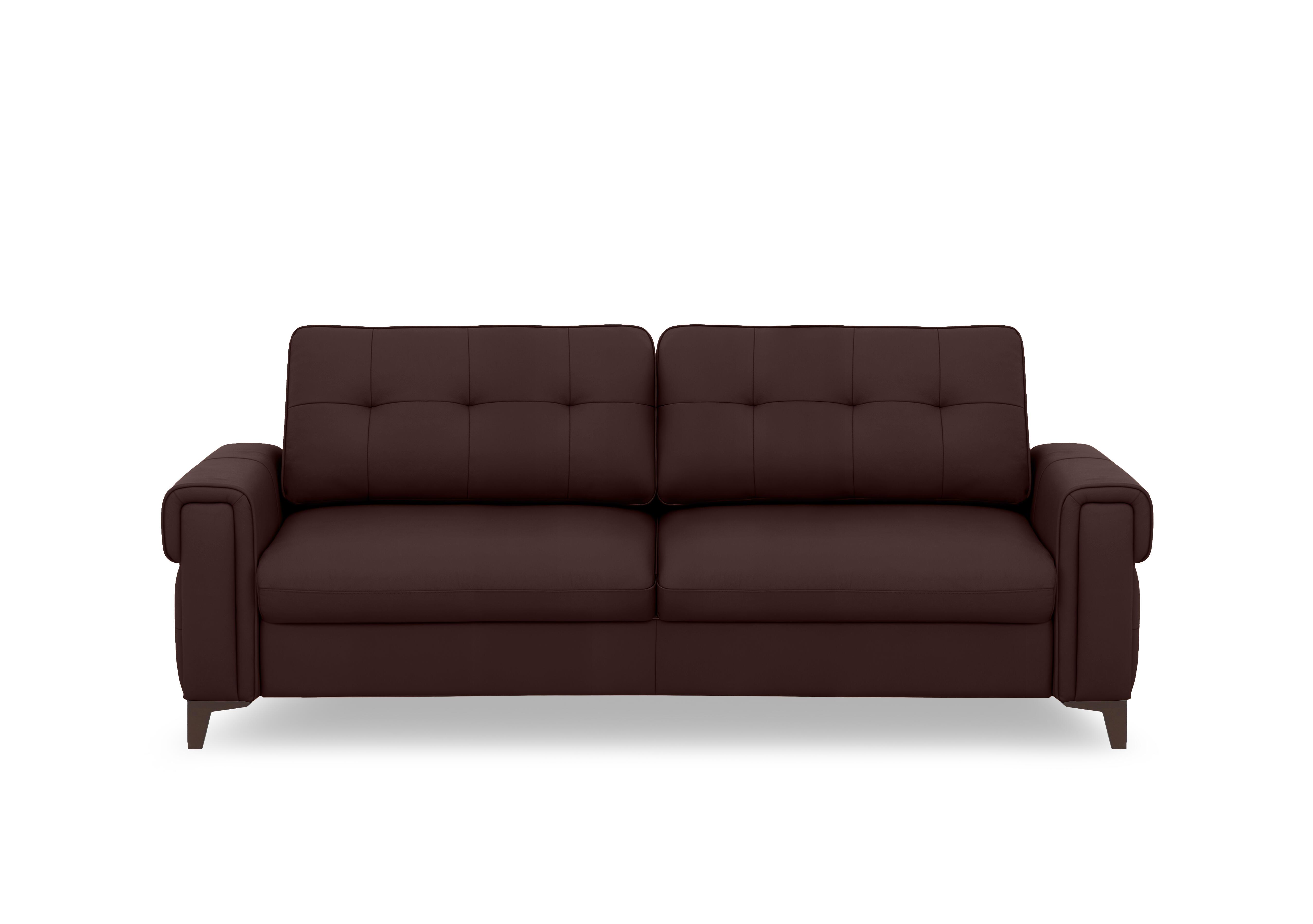 Zoom Leather 3 Seater Sofa Bed in Burgundy Lx-6402 on Furniture Village
