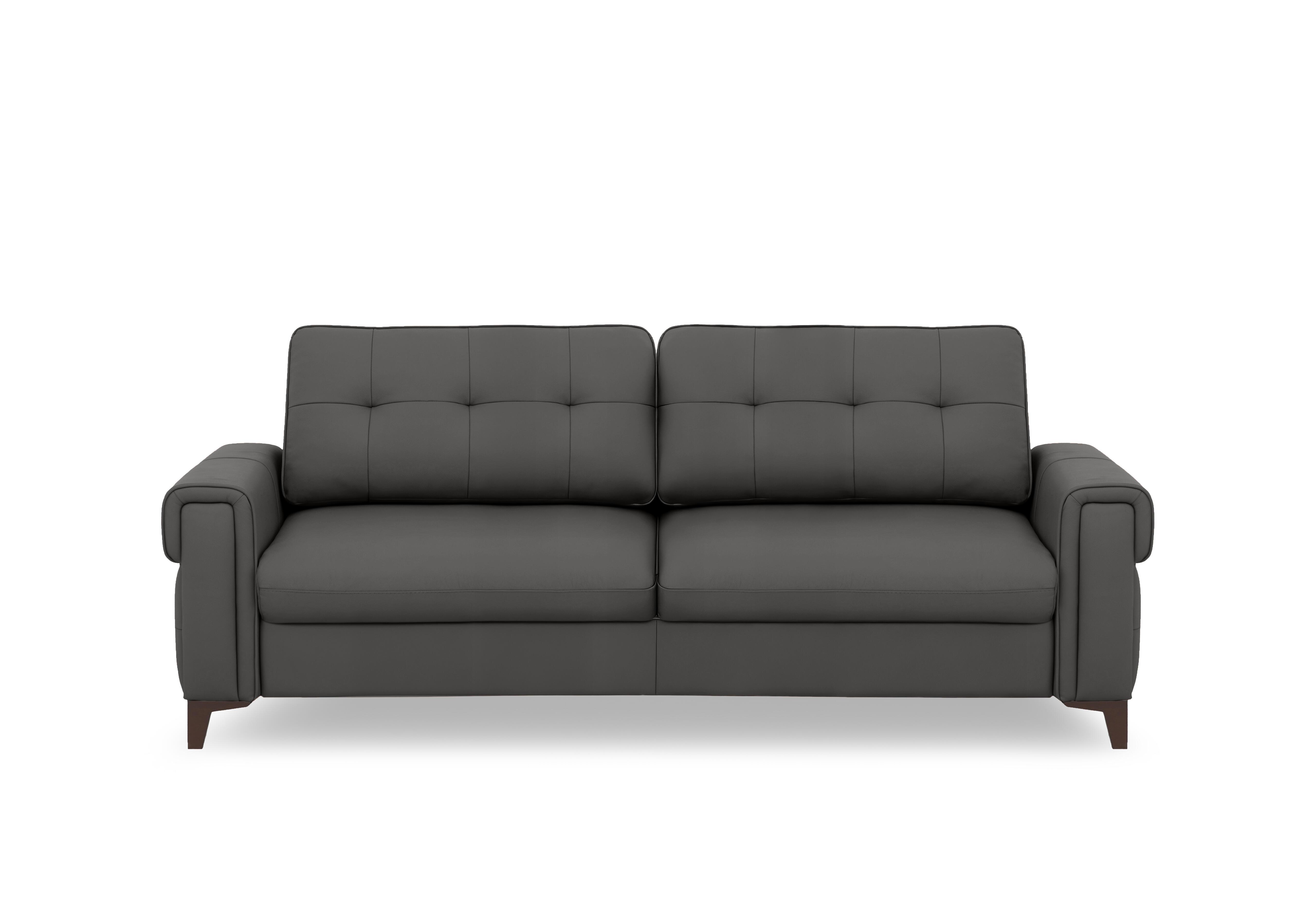 Zoom Leather 3 Seater Sofa Bed in Grey Le-9308 on Furniture Village