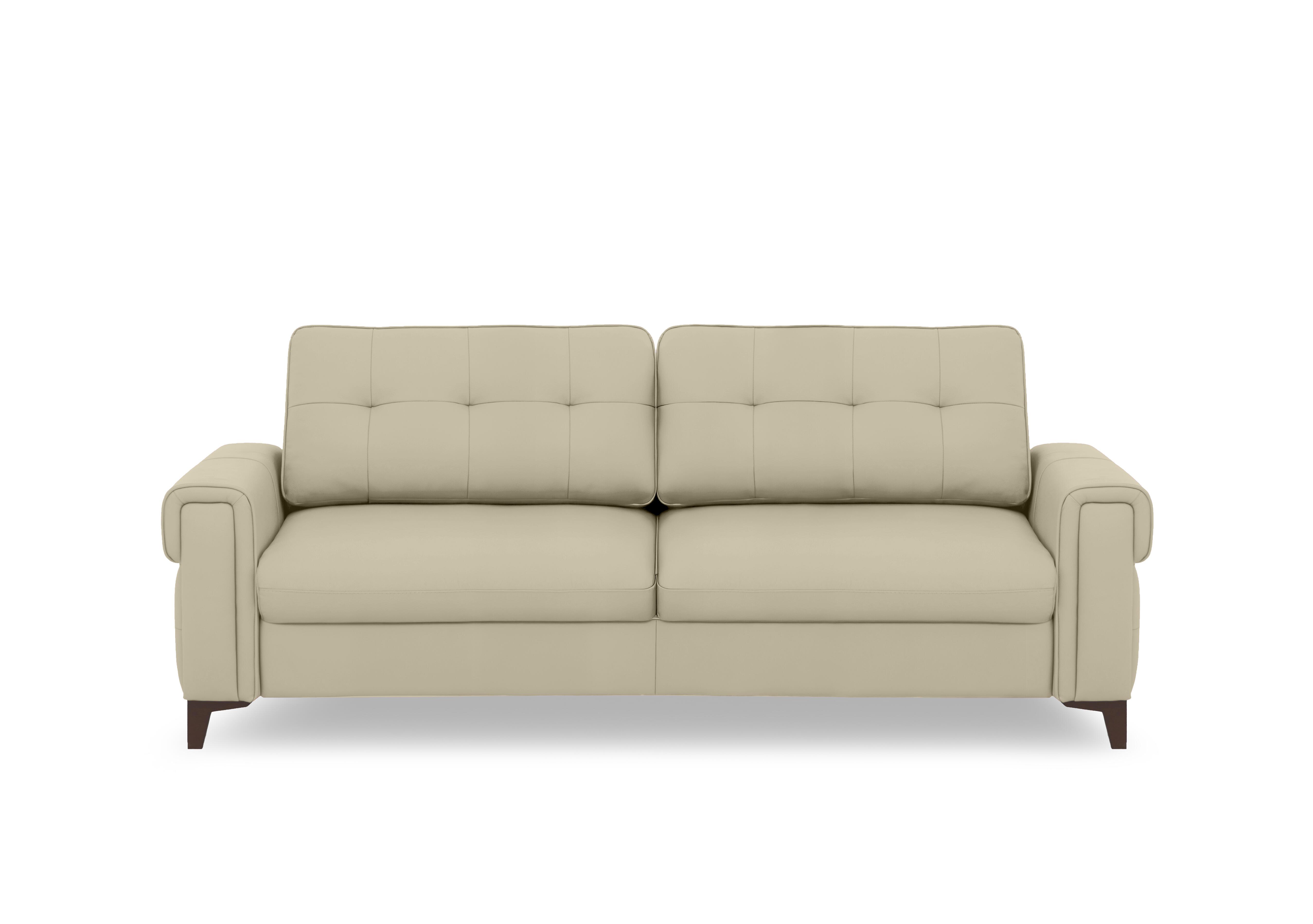 Zoom Leather 3 Seater Sofa Bed in Natural Sand La-4827 on Furniture Village