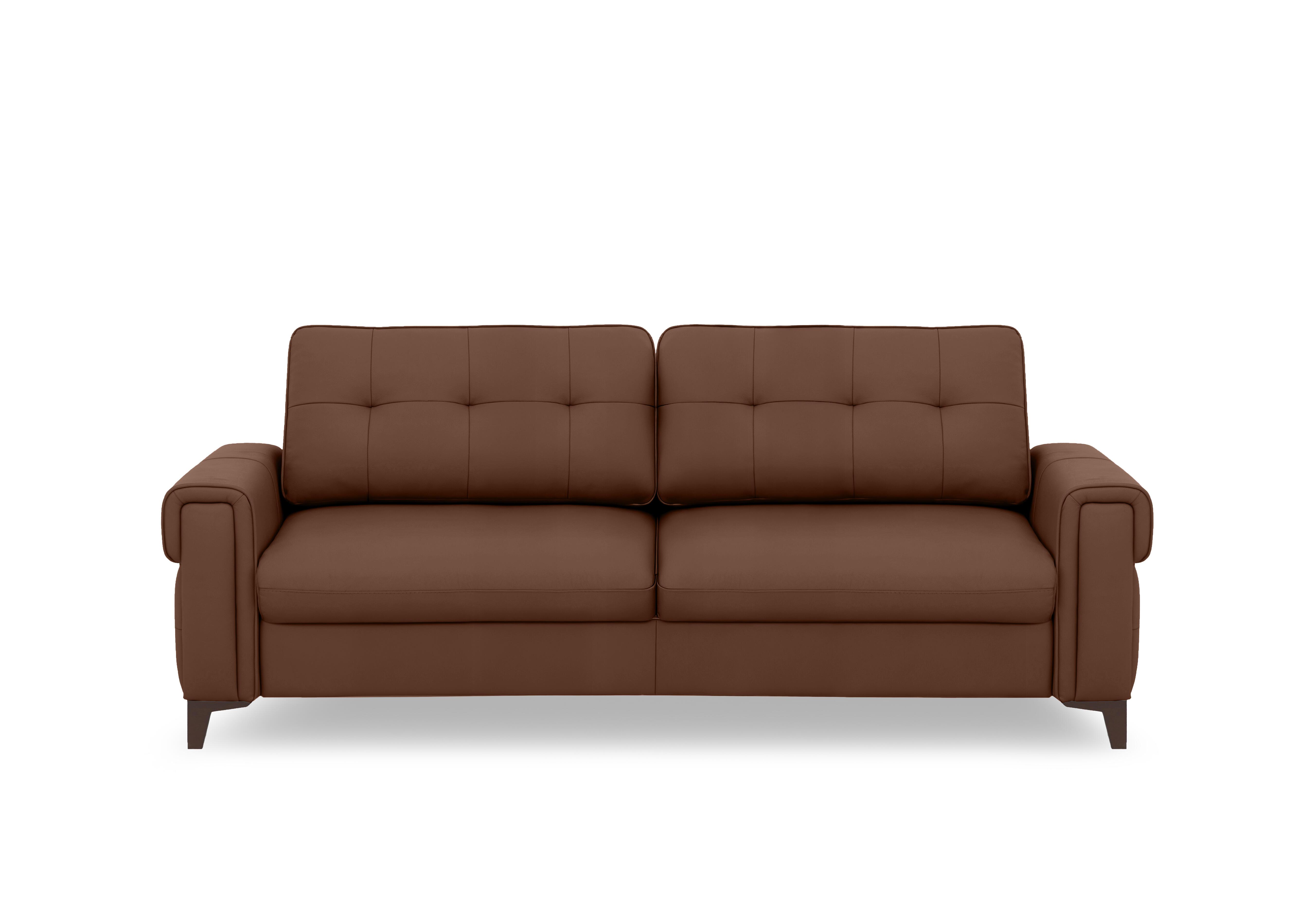 Zoom Leather 3 Seater Sofa Bed in Roast Lx-6414 on Furniture Village