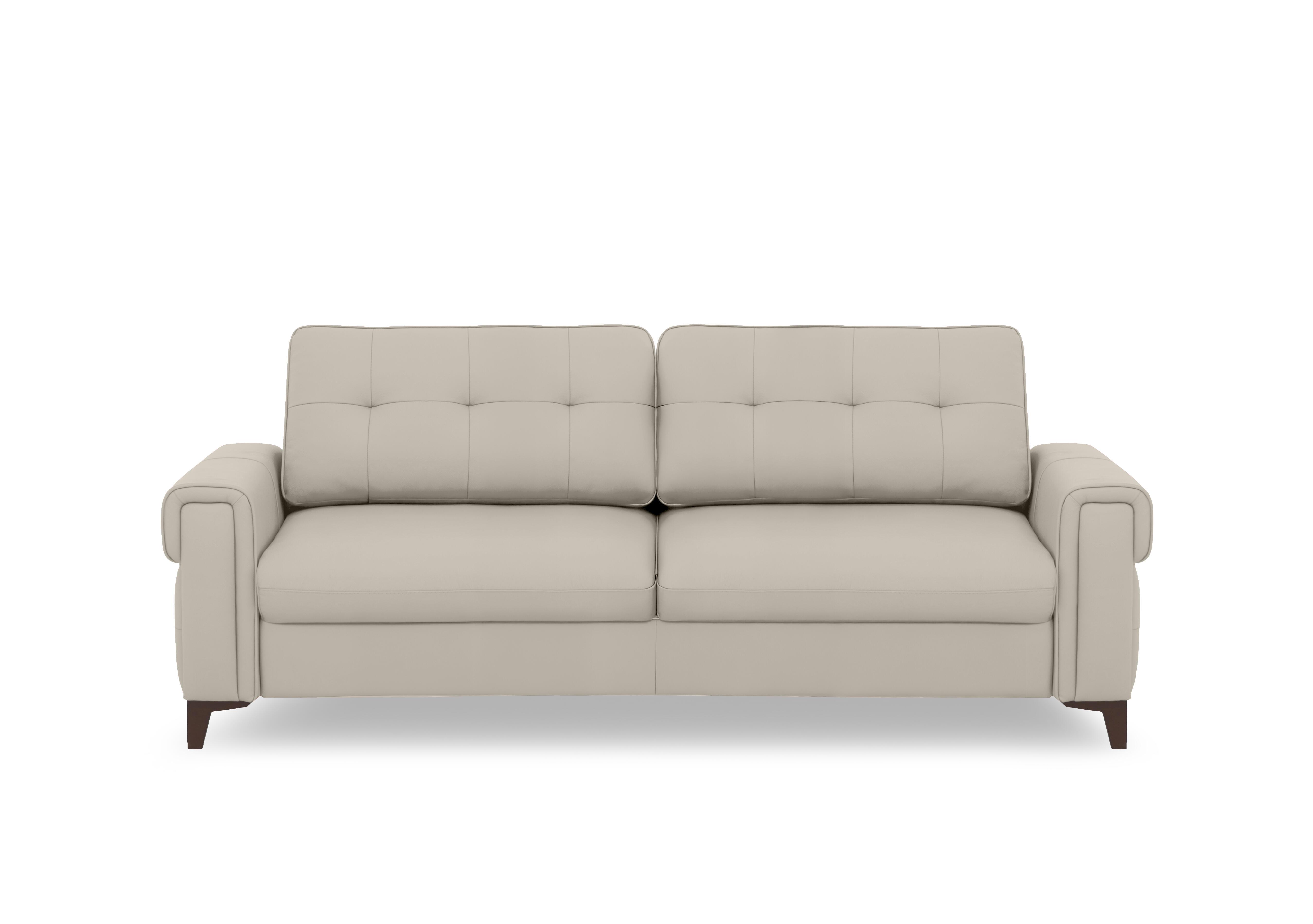 Zoom Leather 3 Seater Sofa Bed in Sand Le-9303 on Furniture Village