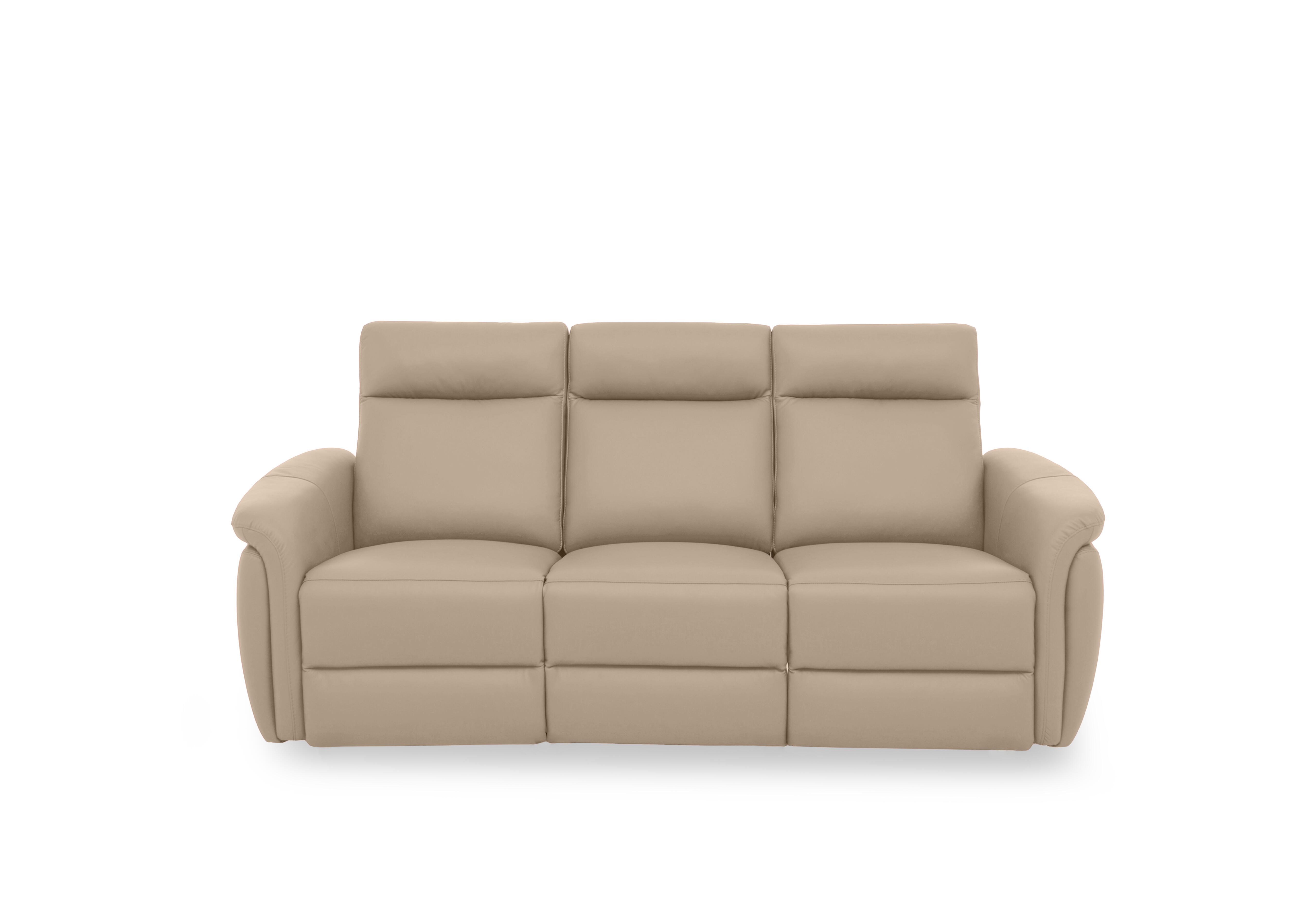 Dublin Leather 3 Seater Sofa in Dacota Pebble La-4305 on Furniture Village