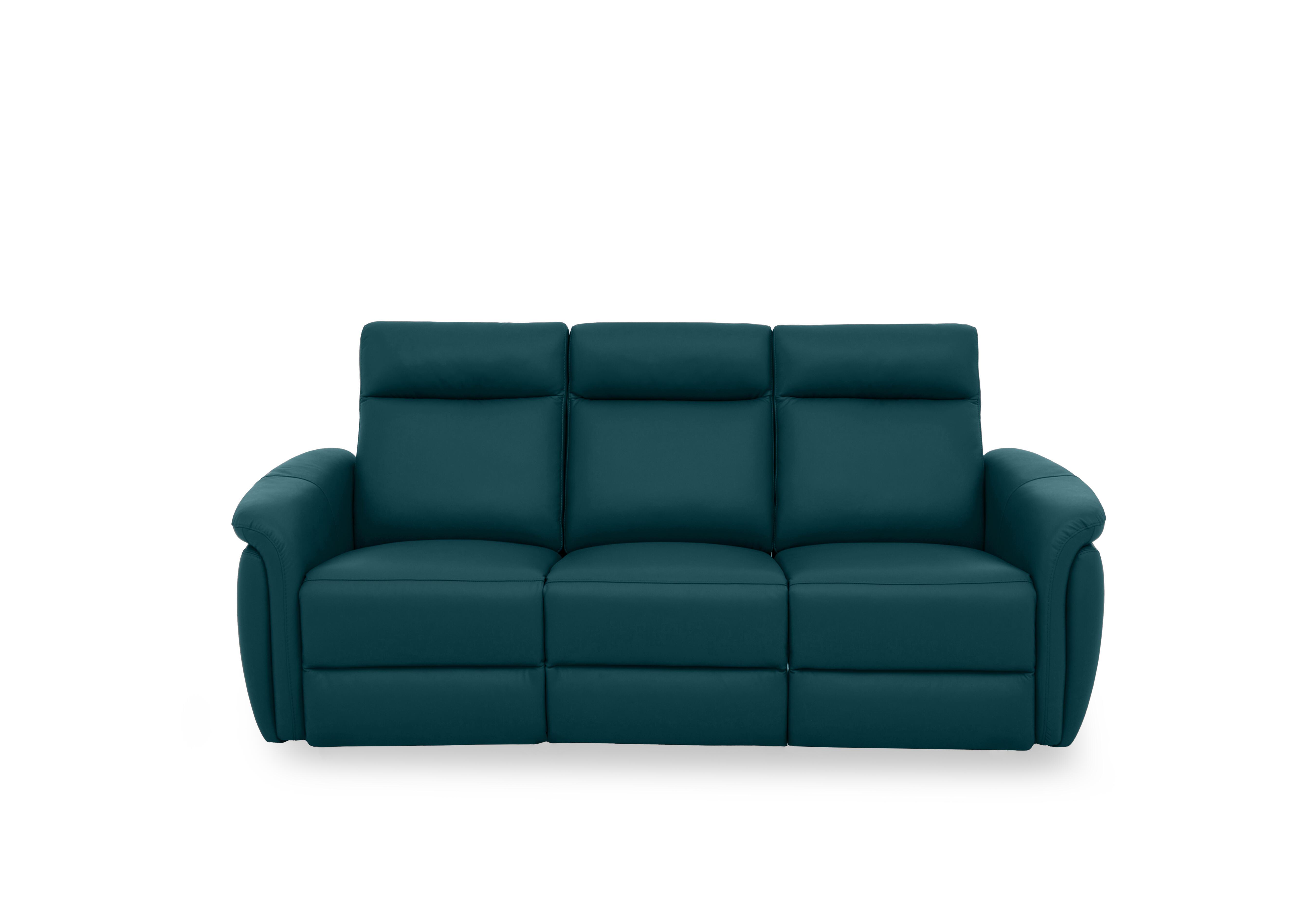 Dublin Leather 3 Seater Sofa in Midnight Jade Matte Le-9324 on Furniture Village