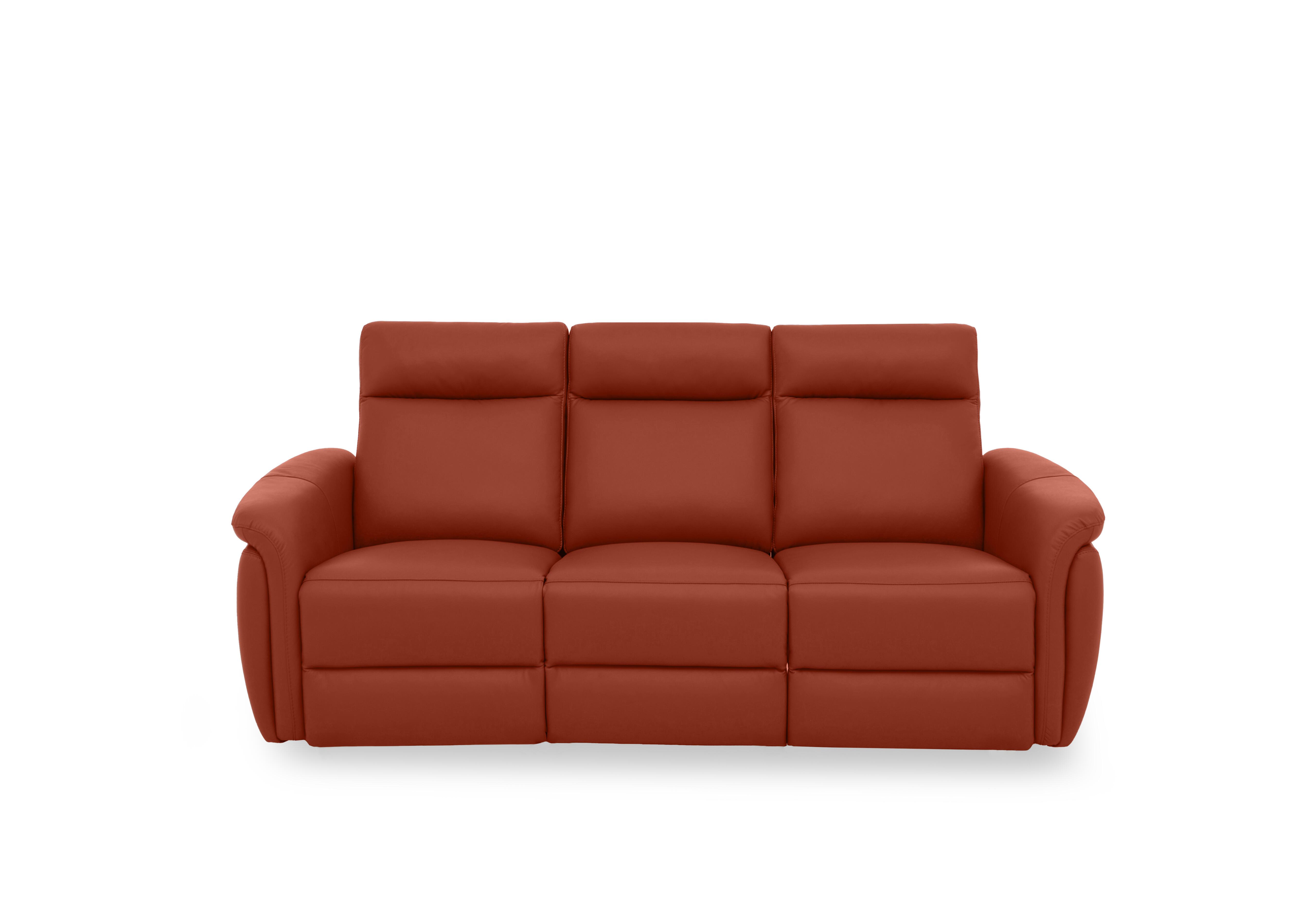 Dublin Leather 3 Seater Sofa in Red Maple Le-9326 on Furniture Village