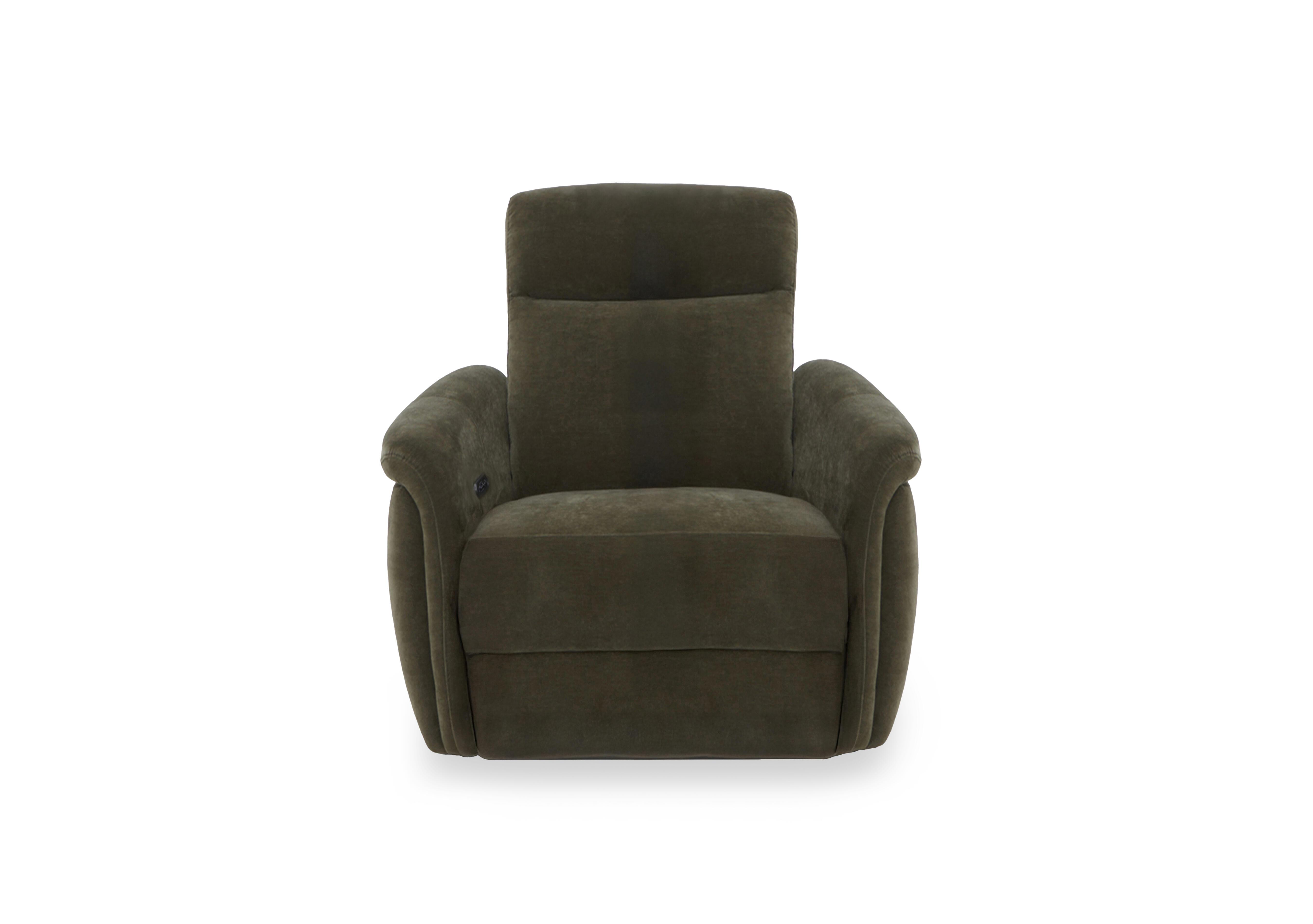 Dublin Fabric Power Recliner Armchair with Power Headrest in Bianca Olive Bc-0101 on Furniture Village