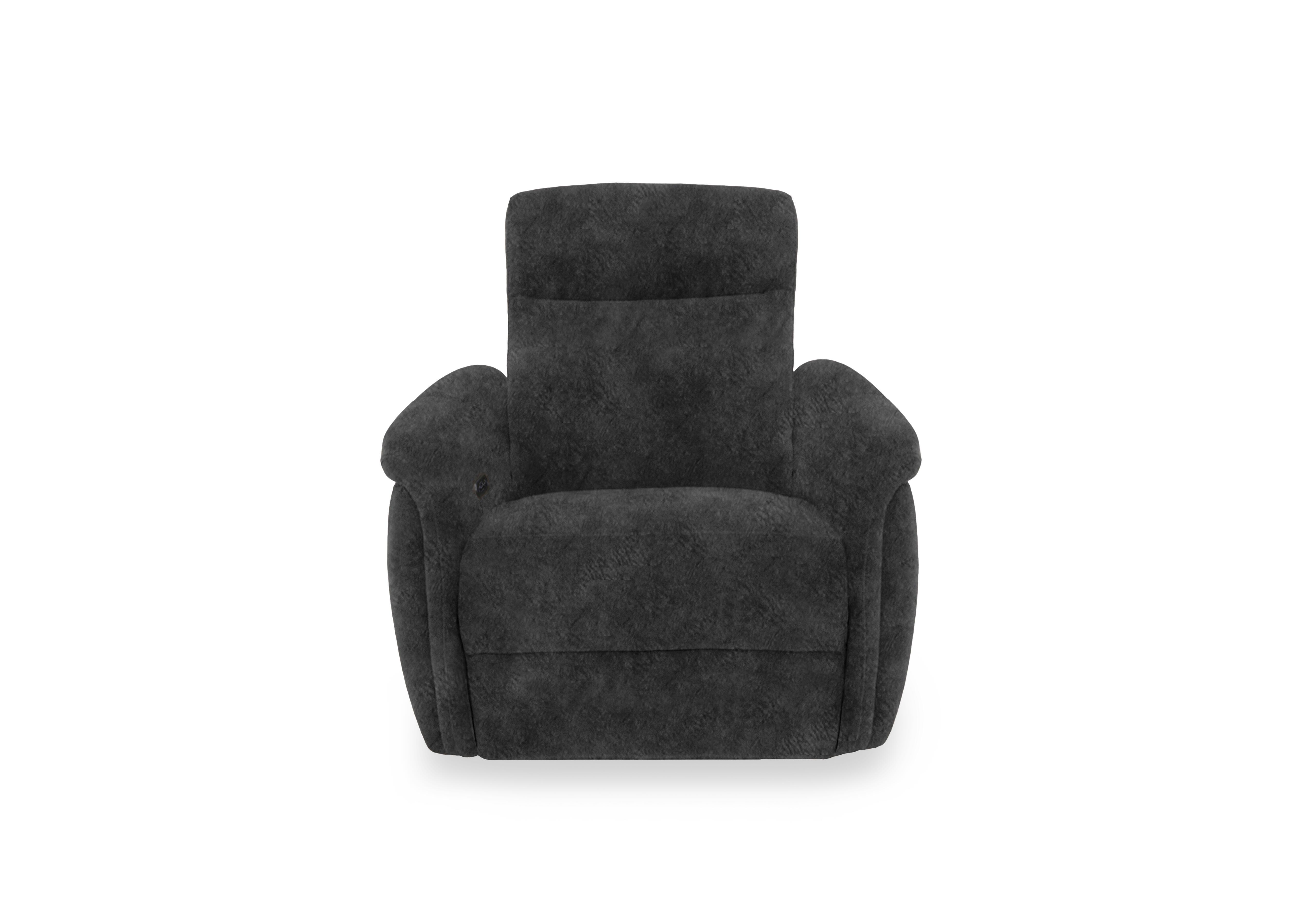 Dublin Fabric Power Recliner Armchair with Power Headrest in Marble Dark Grey Be-0101 on Furniture Village