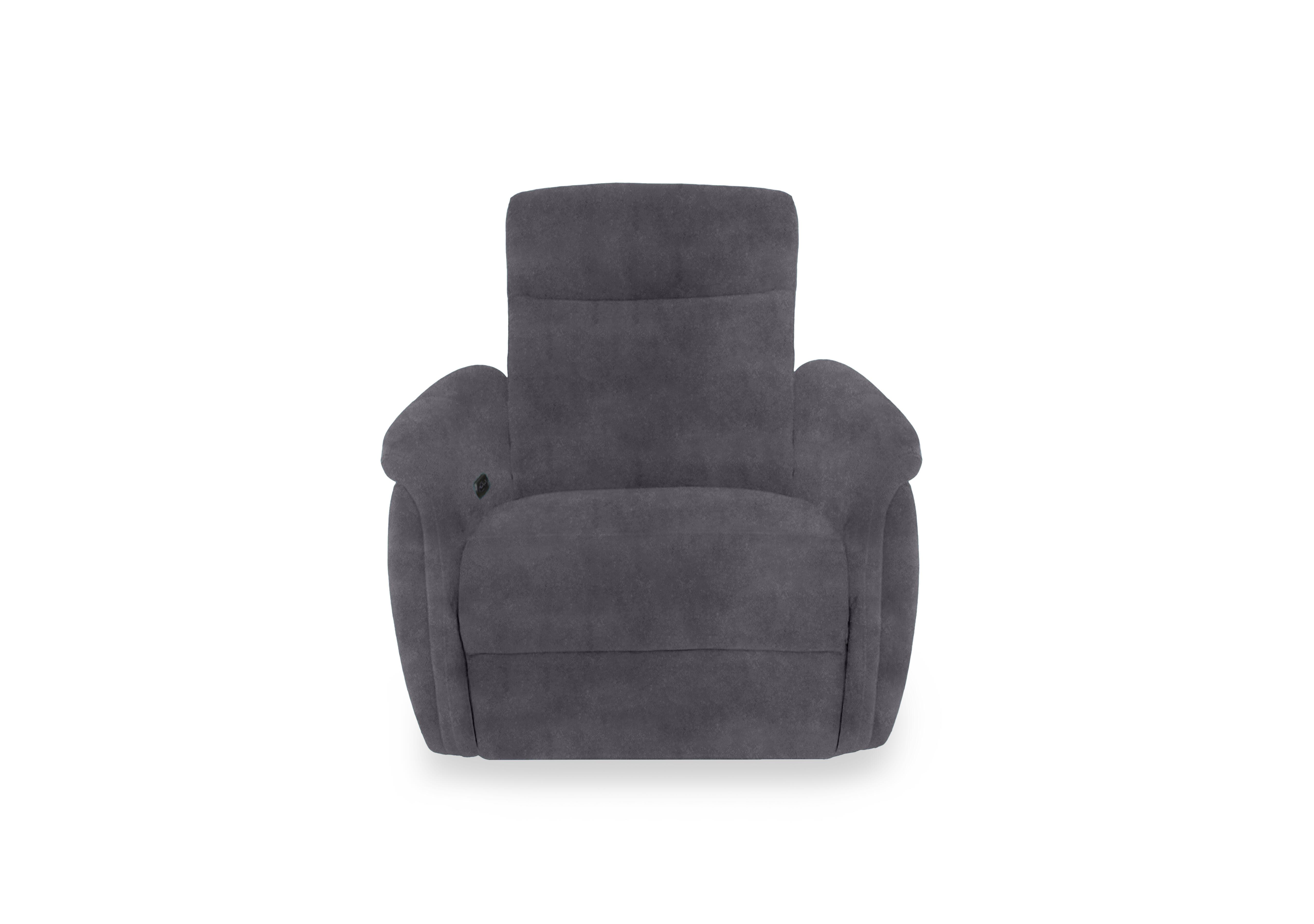 Dublin Fabric Power Recliner Armchair with Power Headrest in Nappa Grey Np-1107 on Furniture Village