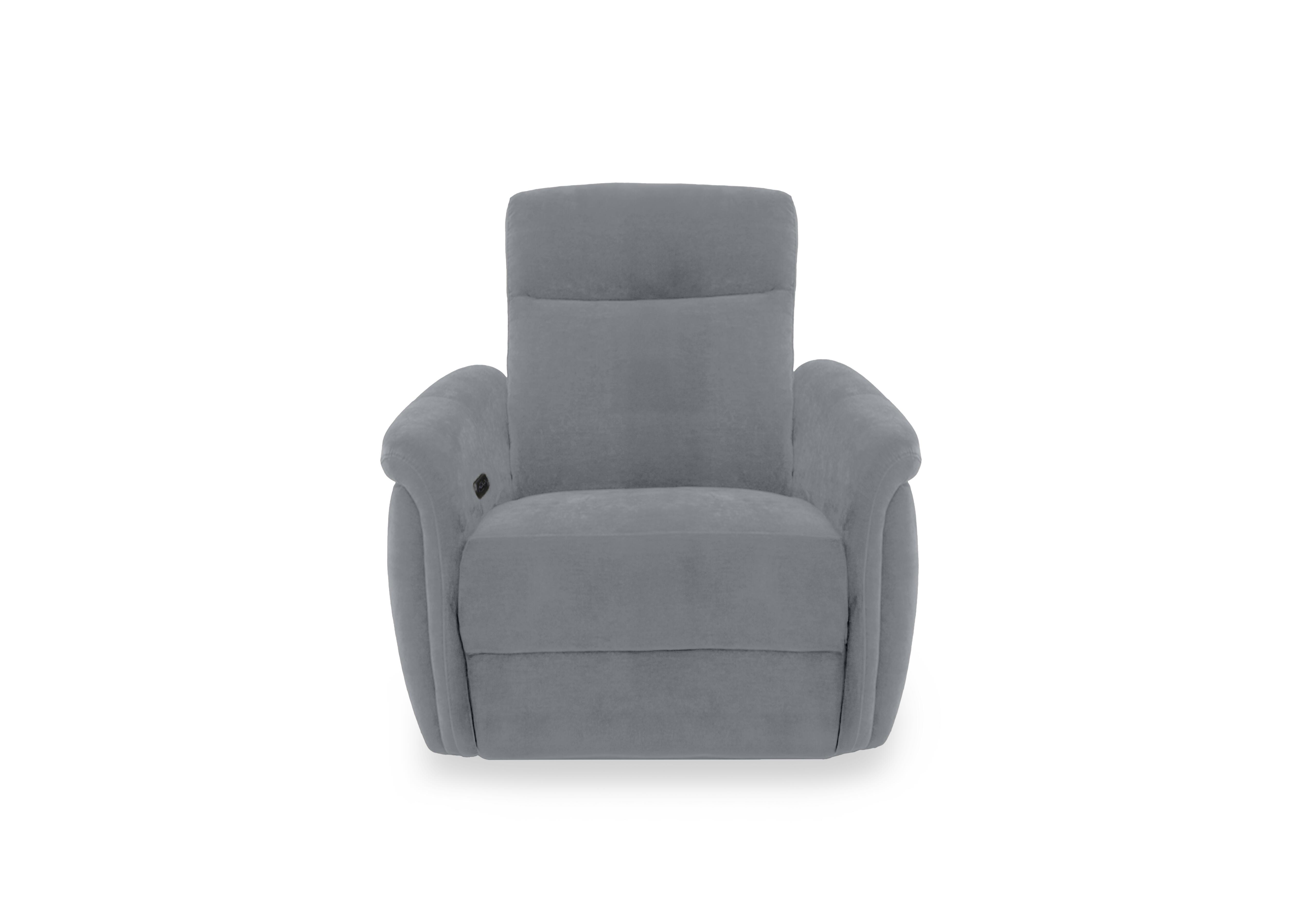 Dublin Fabric Power Recliner Armchair with Power Headrest in Nappe Velvet Grey Nv-0107 on Furniture Village