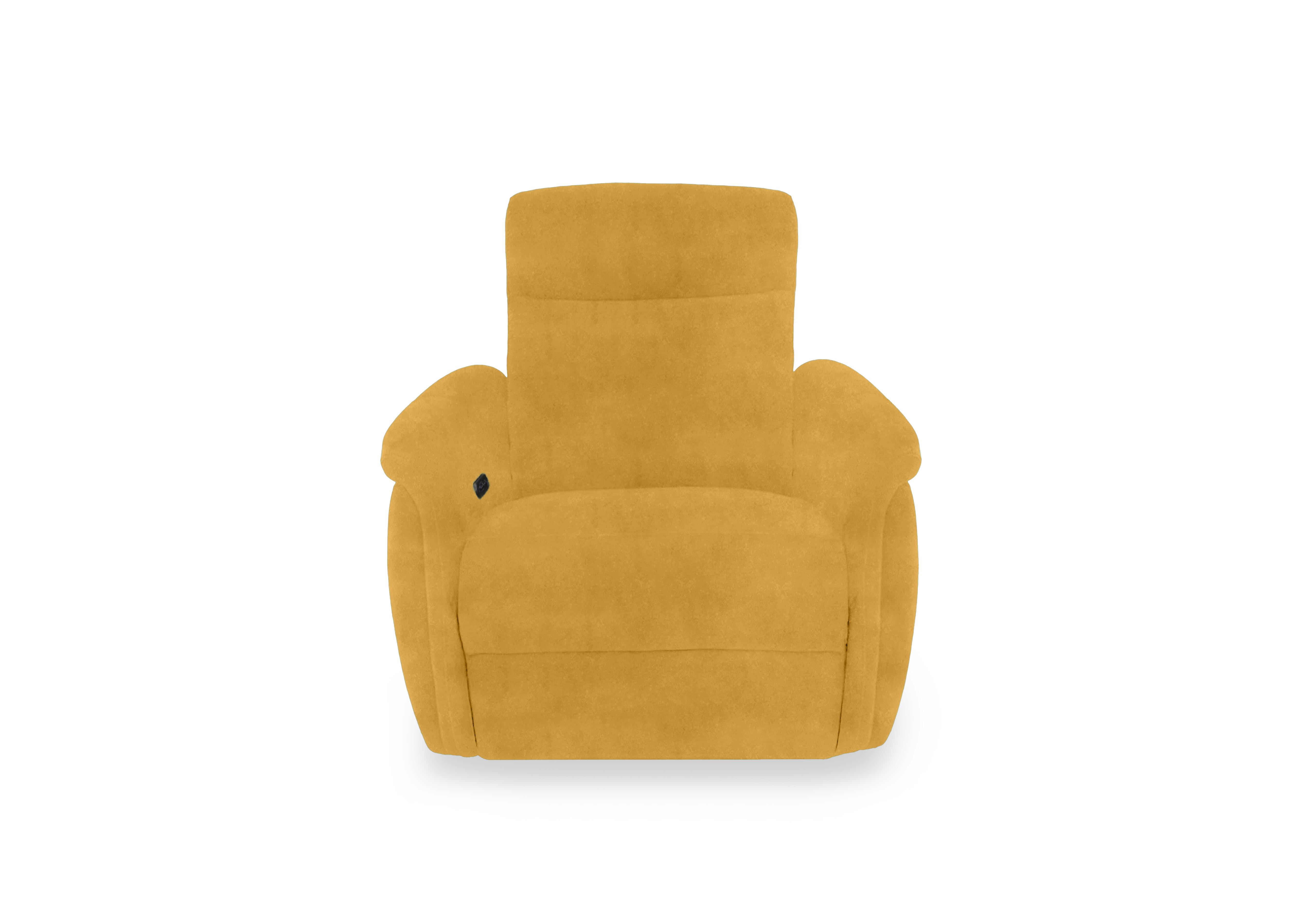 Dublin Fabric Power Recliner Armchair with Power Headrest in Velvet Giallo Vv-0310 on Furniture Village