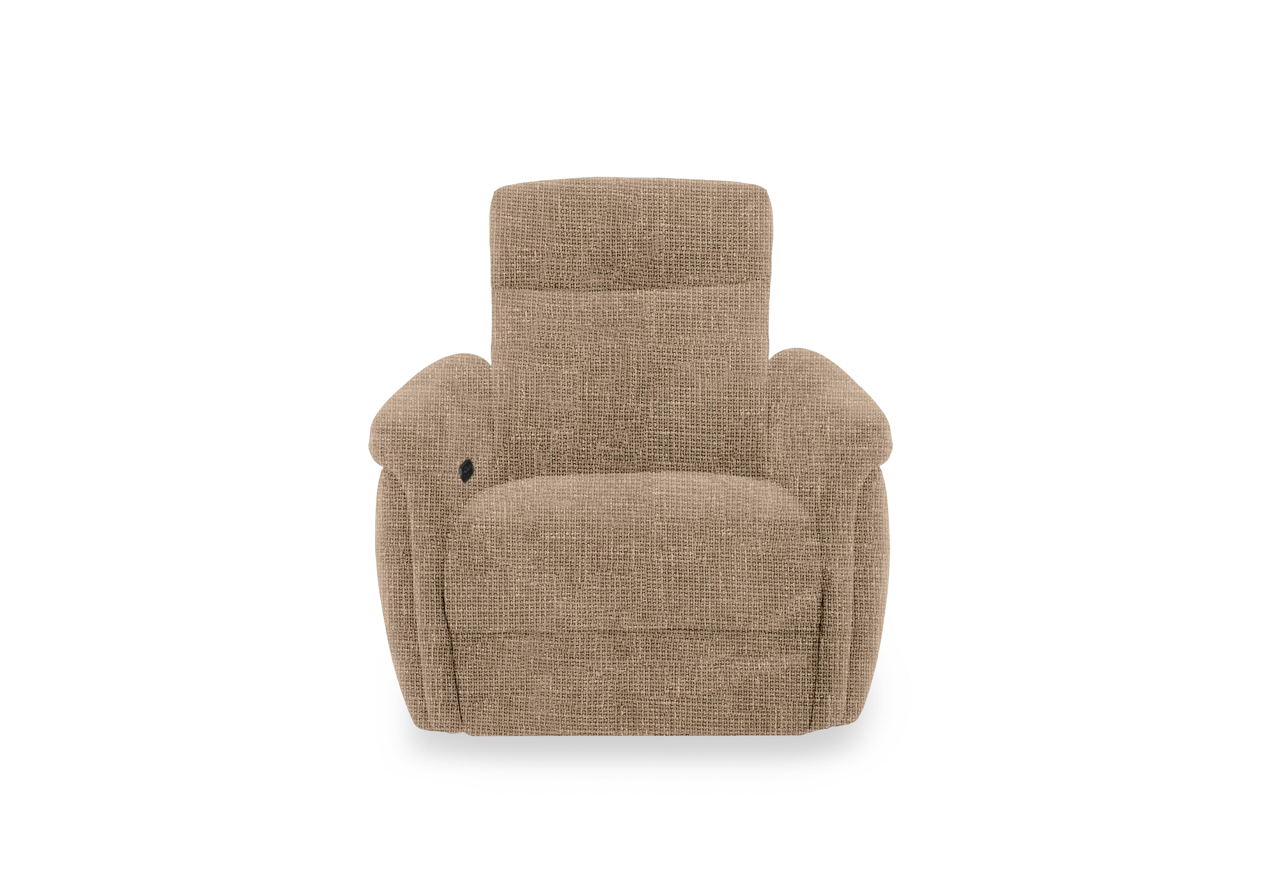Dublin Fabric Power Recliner Armchair with Power Headrest in Weave Cocoa We-0103 on Furniture Village