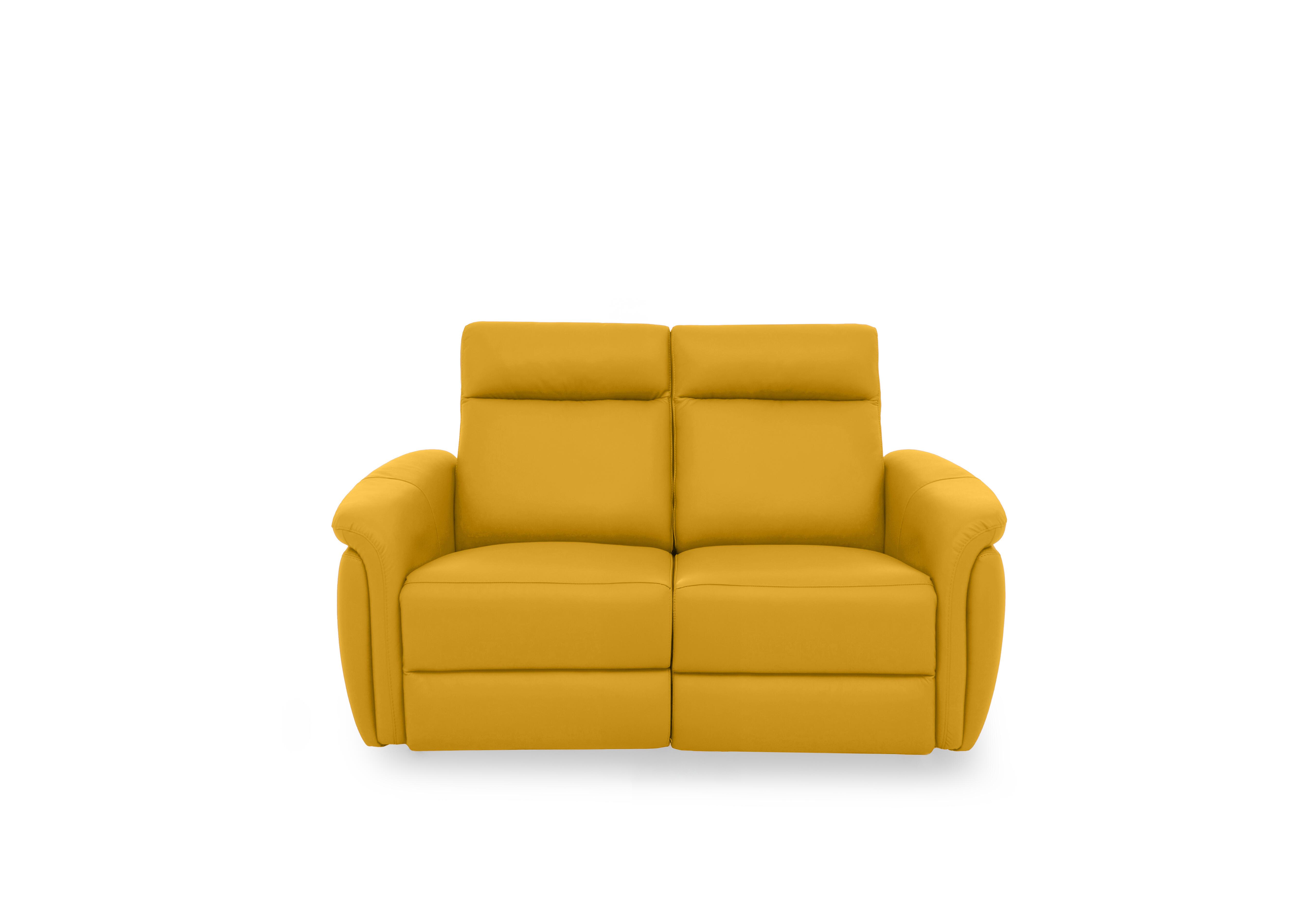 Dublin Leather 2 Seater Sofa in Giallo Le-9310 on Furniture Village