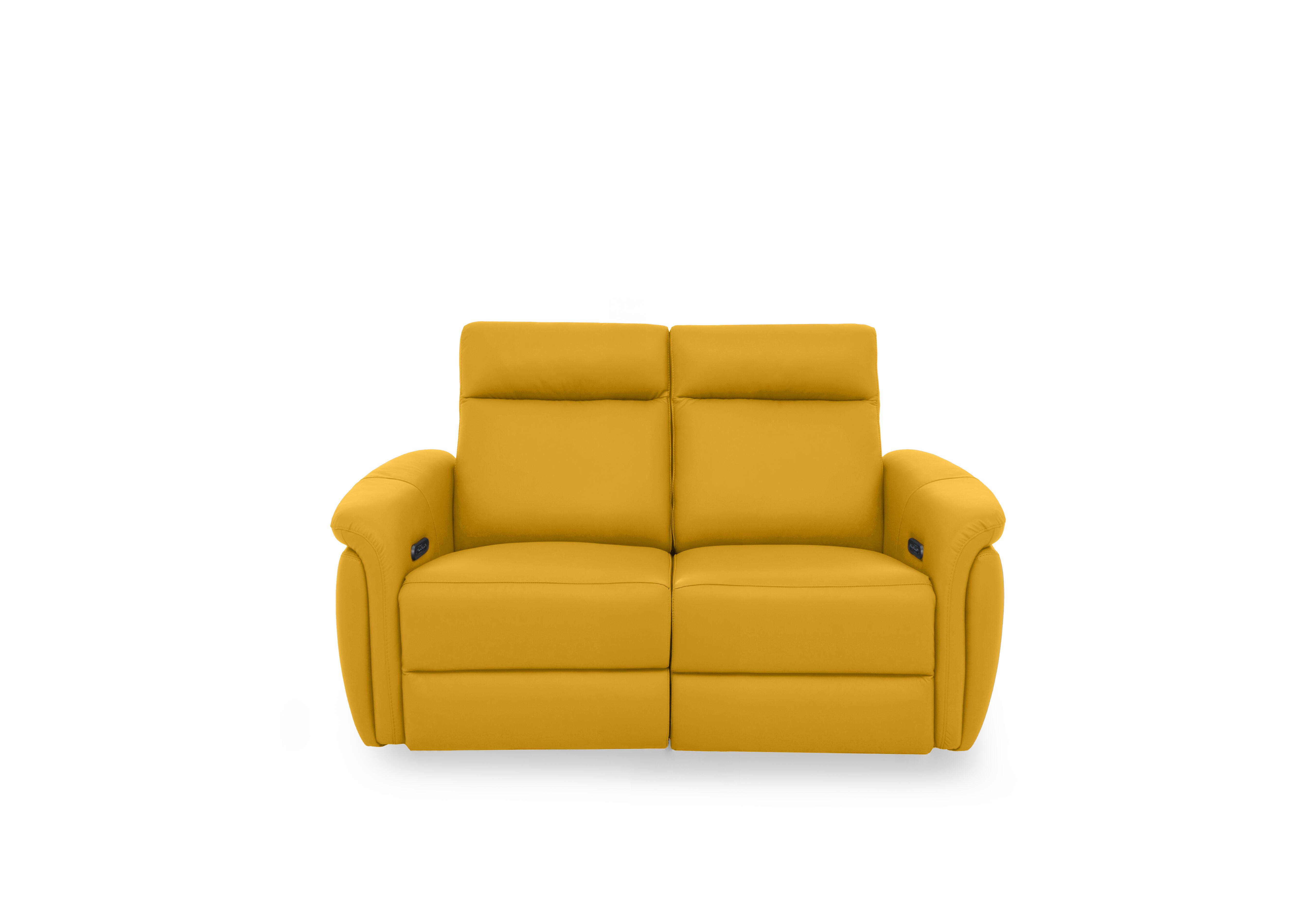 Dublin Leather 2 Seater Power Recliner Sofa with Power Headrests in Giallo Le-9310 on Furniture Village