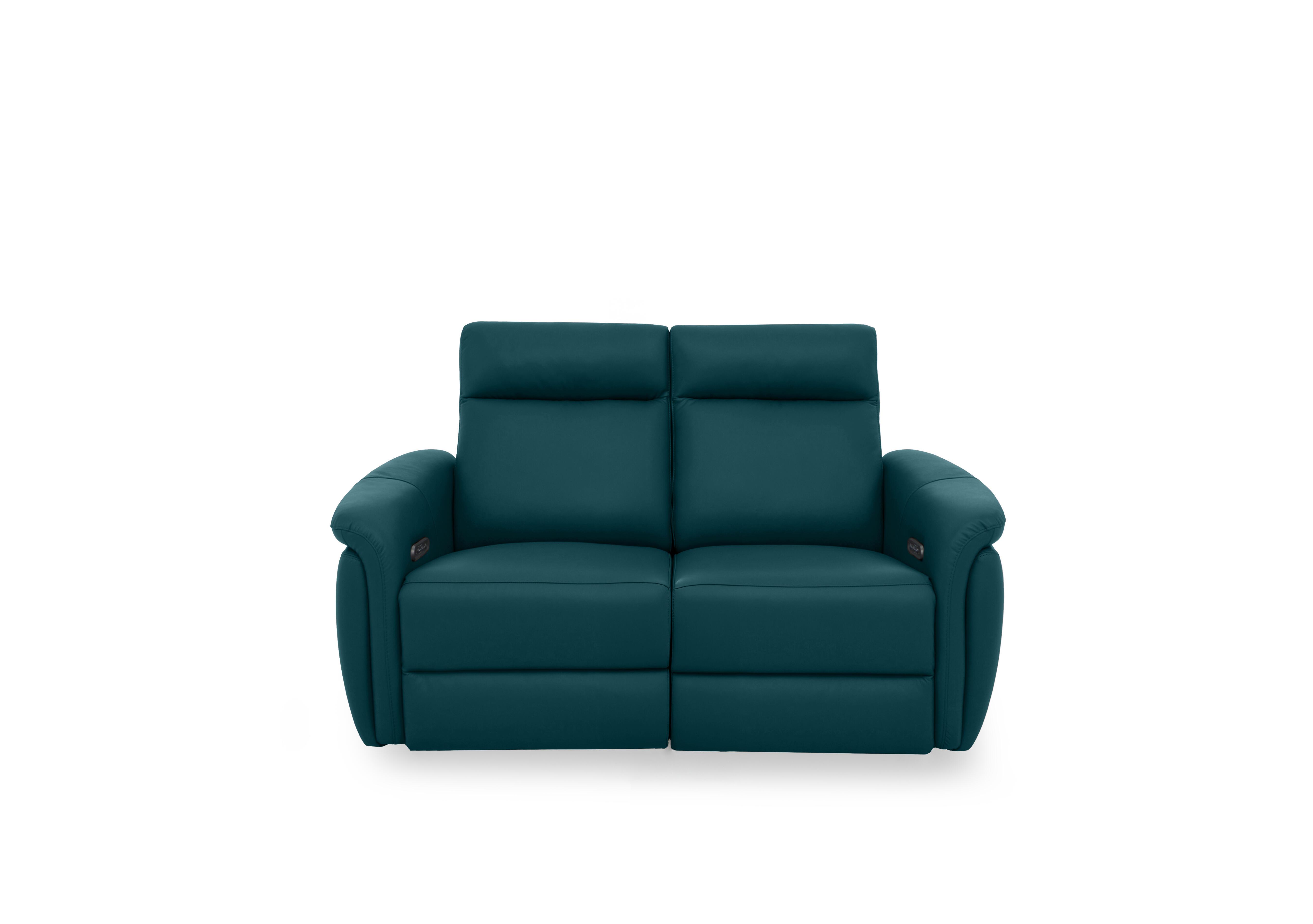 Dublin Leather 2 Seater Power Recliner Sofa with Power Headrests in Midnight Jade Matte Le-9324 on Furniture Village
