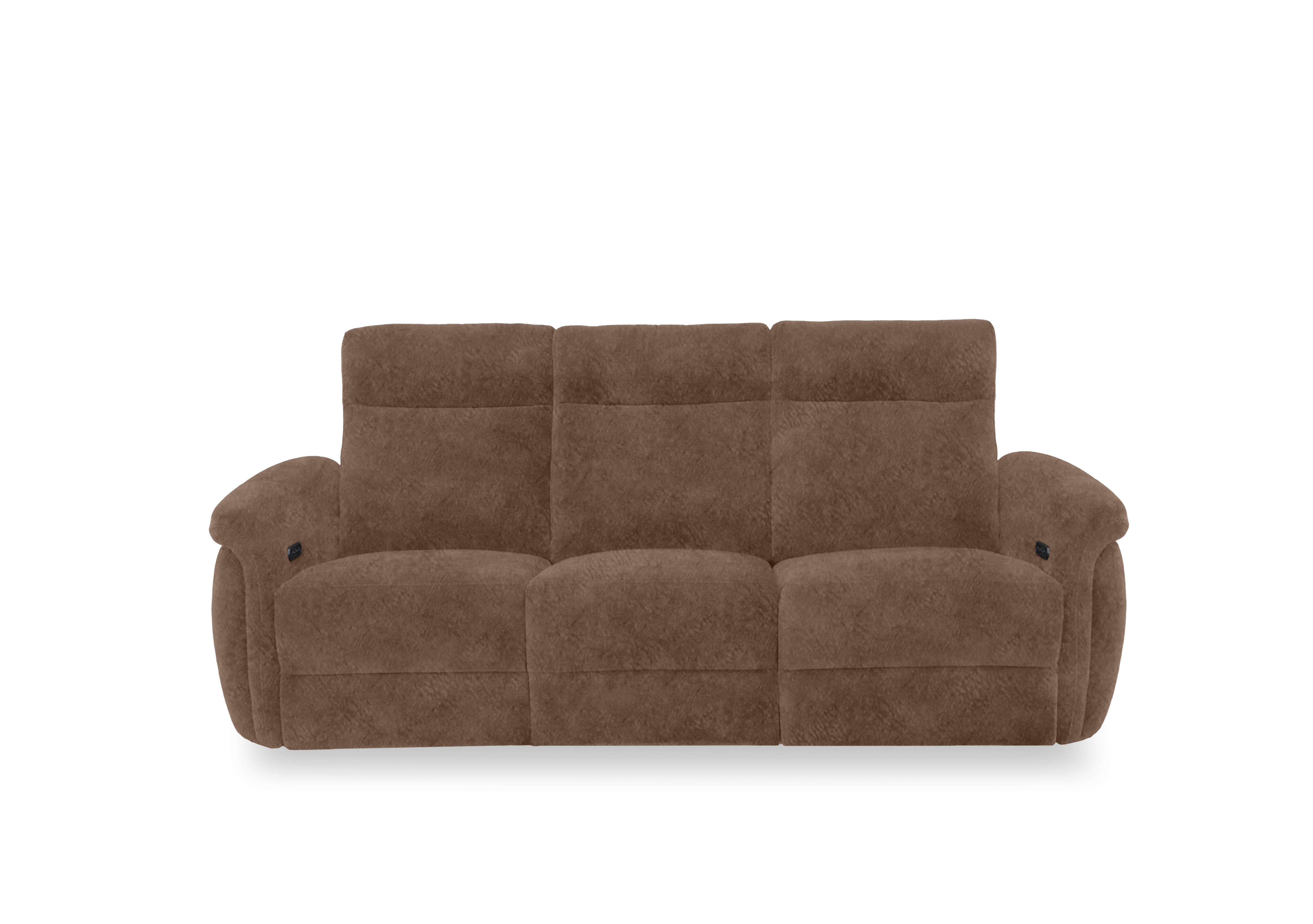 Dublin Fabric 3 Seater Power Recliner Sofa with Power Headrests in Marble Classic Brown Be-0105 on Furniture Village