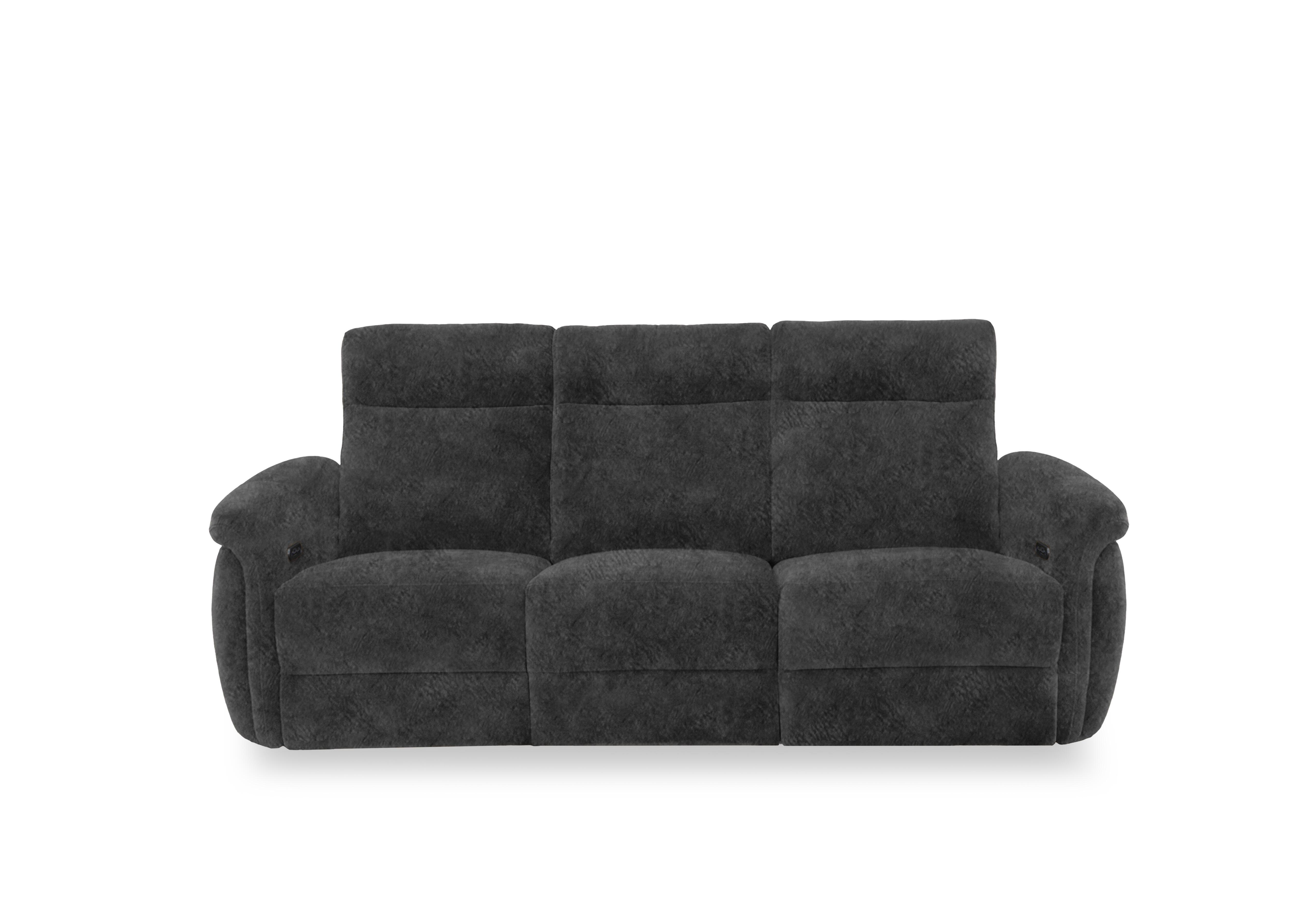 Dublin Fabric 3 Seater Power Recliner Sofa with Power Headrests in Marble Dark Grey Be-0101 on Furniture Village