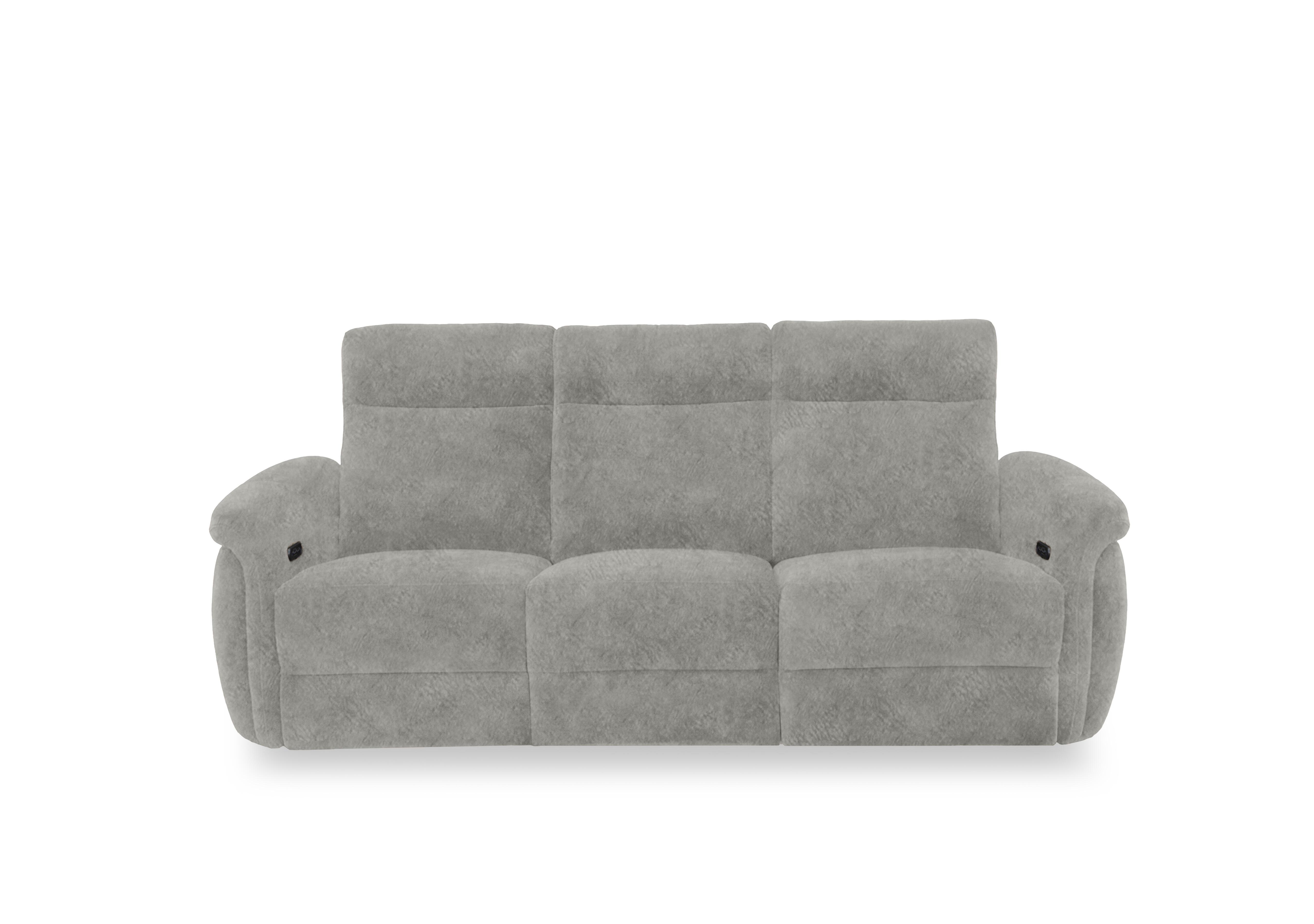 Dublin Fabric 3 Seater Power Recliner Sofa with Power Headrests in Marble Light Grey Be-0102 on Furniture Village