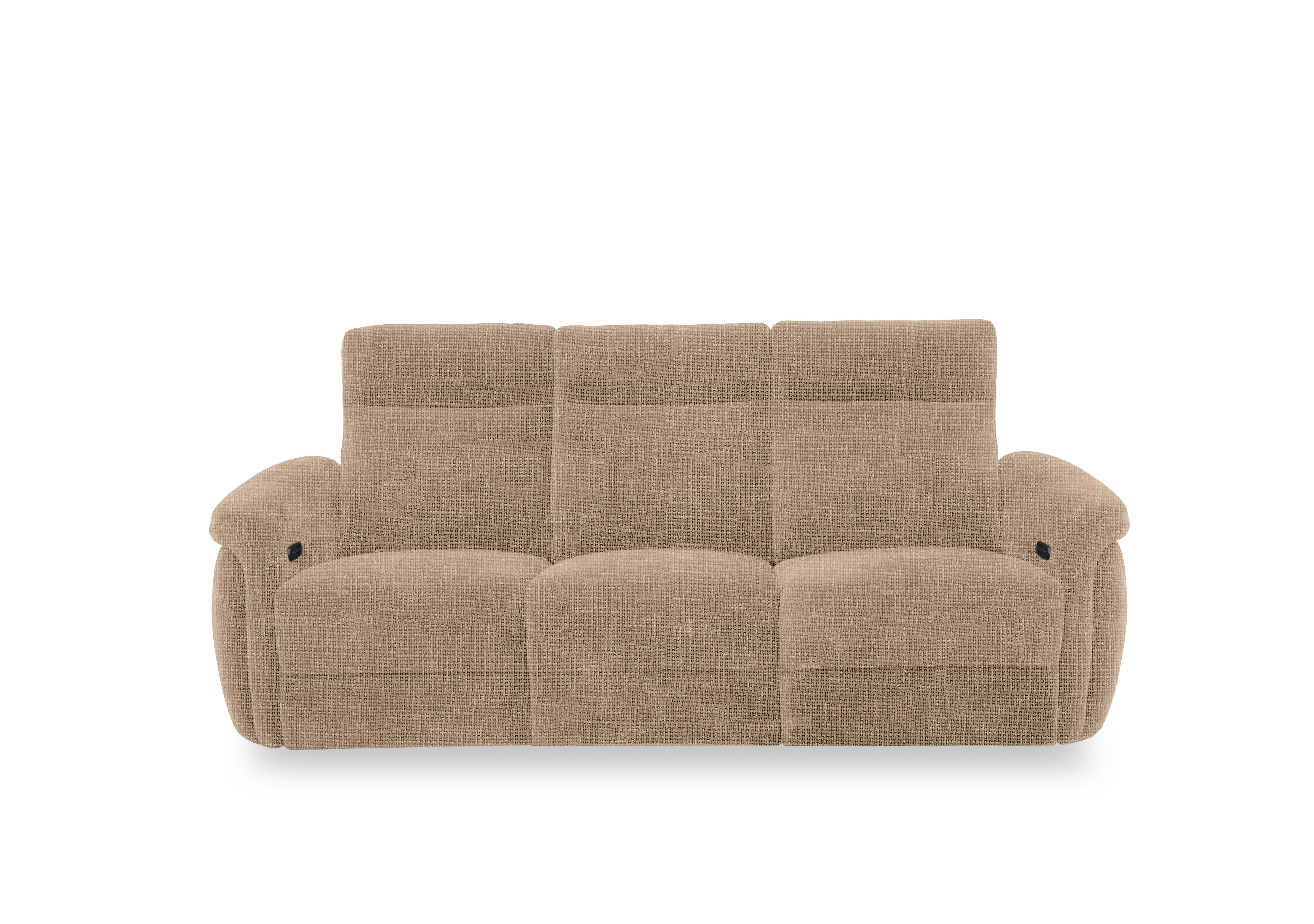 Dublin Fabric 3 Seater Power Recliner Sofa with Power Headrests in Weave Cocoa We-0103 on Furniture Village
