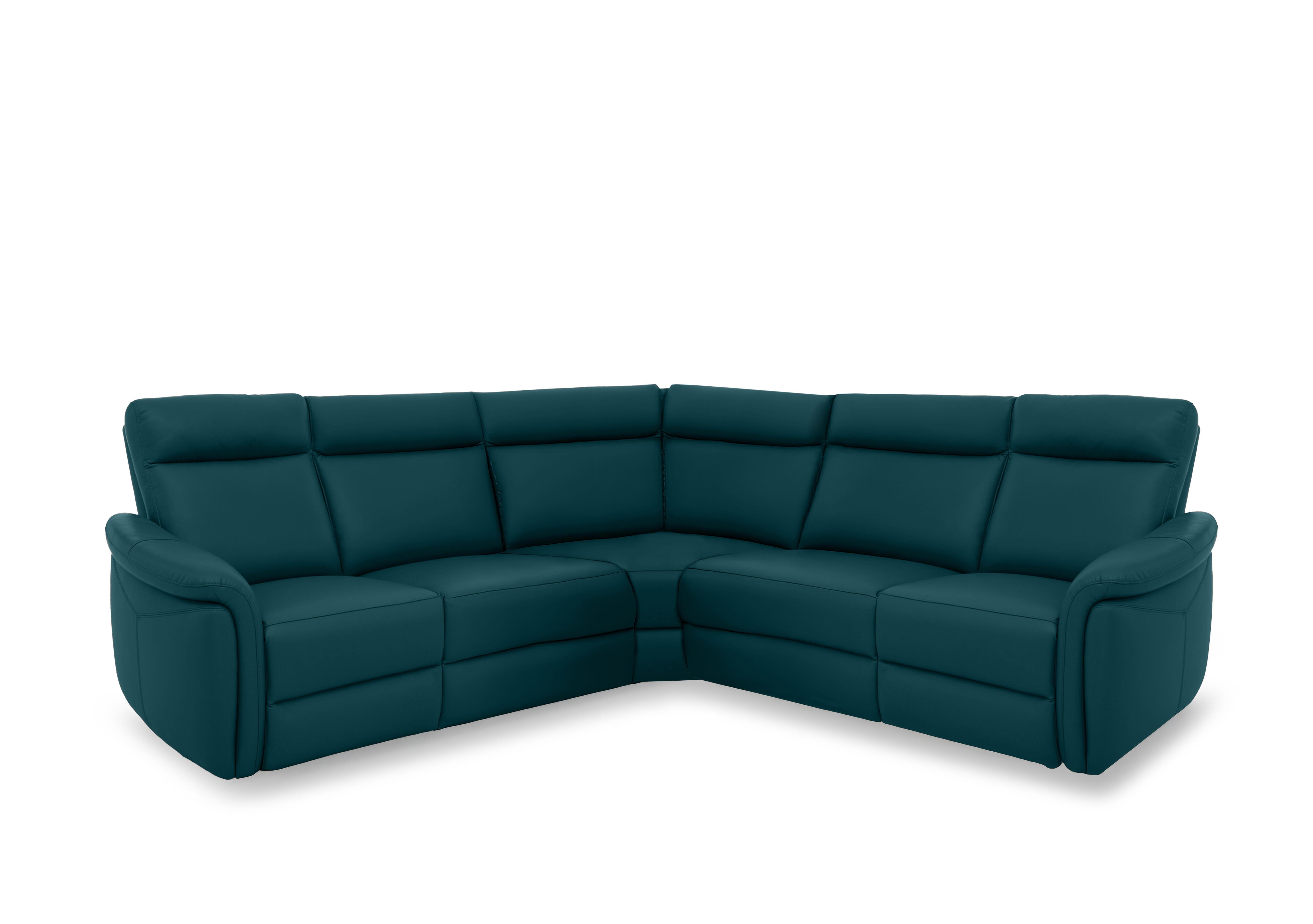 Dublin Leather Large Power Recliner Corner Sofa with Power Headrests in Midnight Jade Matte Le-9324 on Furniture Village