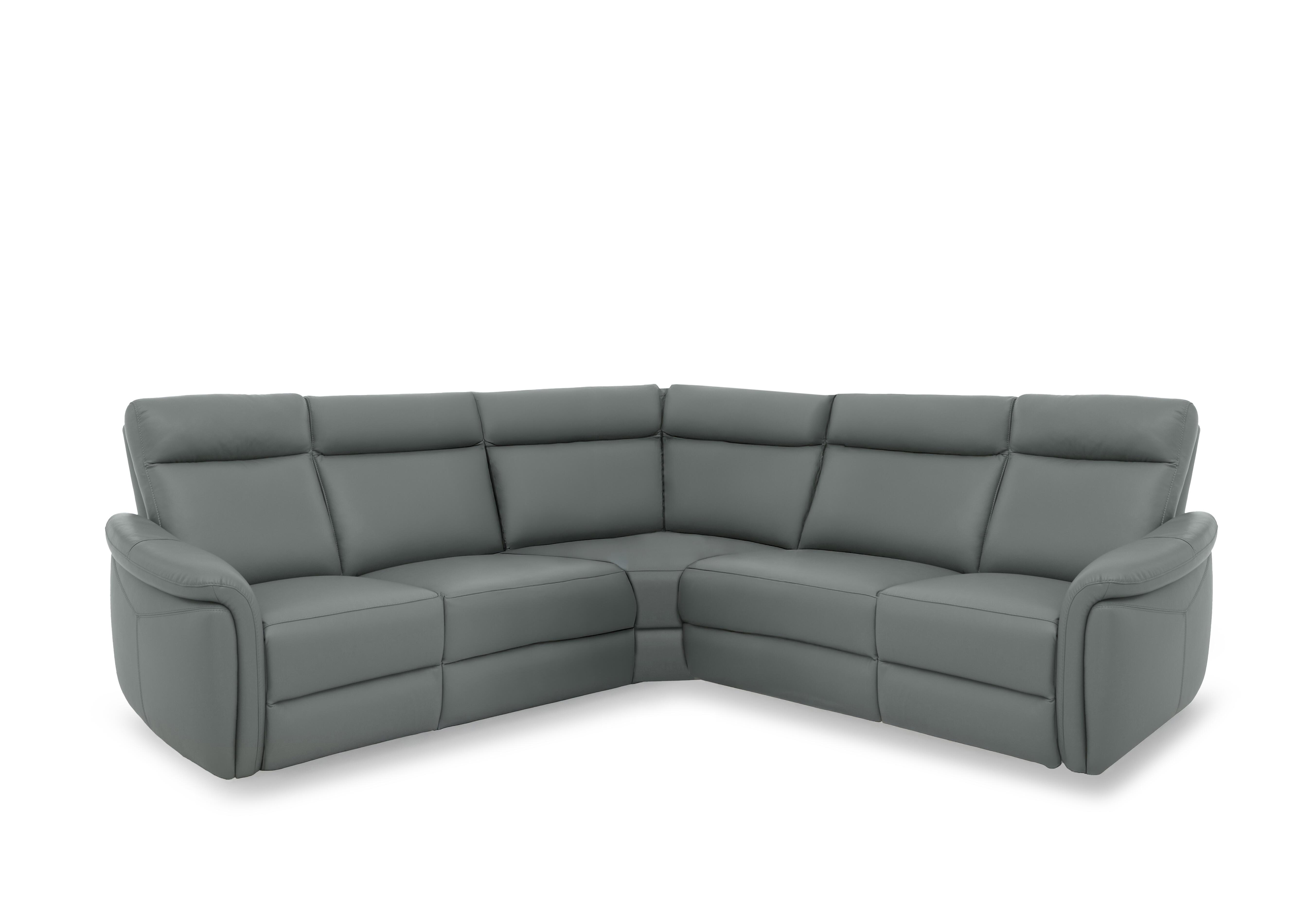 Dublin Leather Large Power Recliner Corner Sofa with Power Headrests in Natural Ash La-4825 on Furniture Village