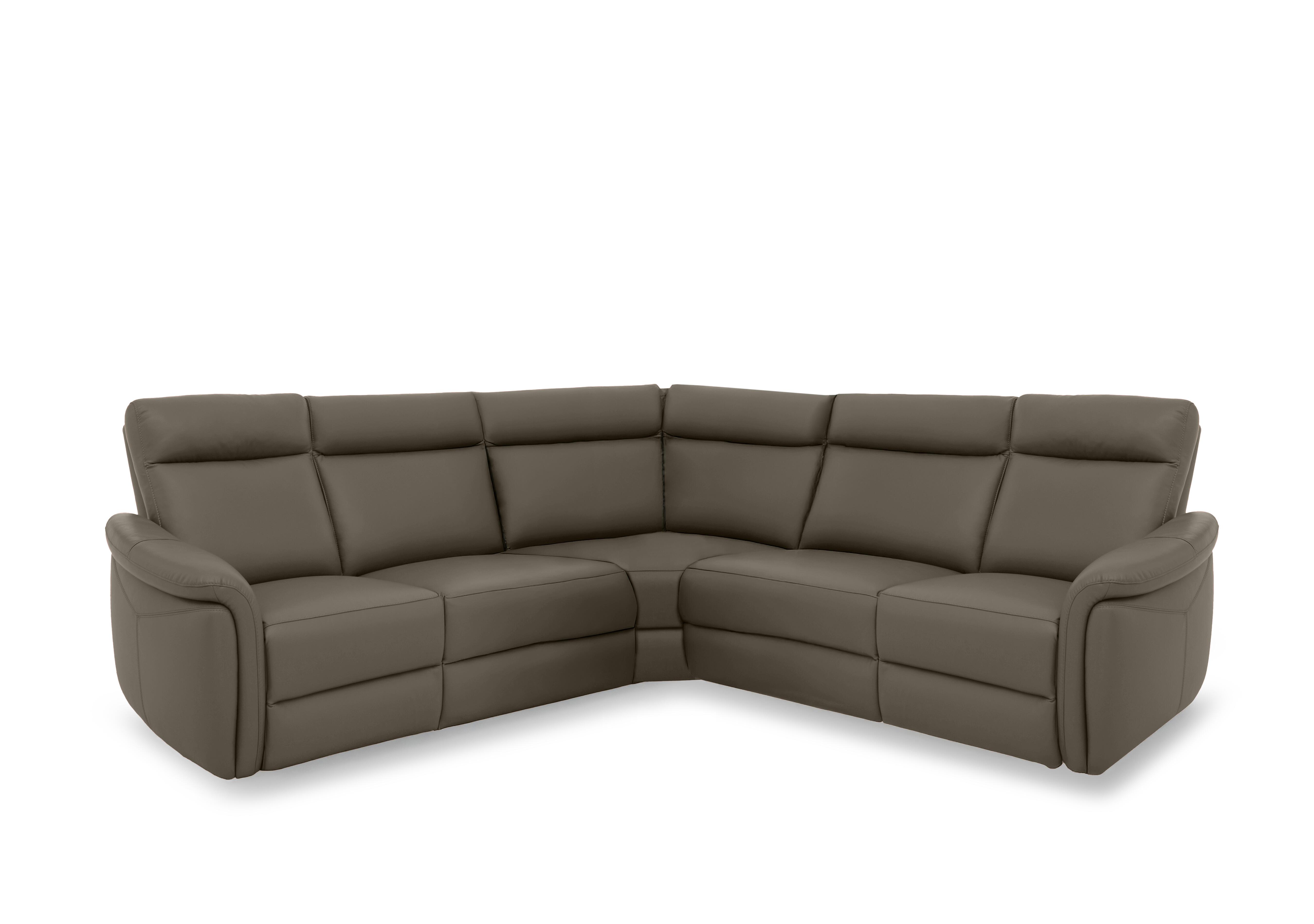 Dublin Leather Large Power Recliner Corner Sofa with Power Headrests in Natural Olive La-4829 on Furniture Village
