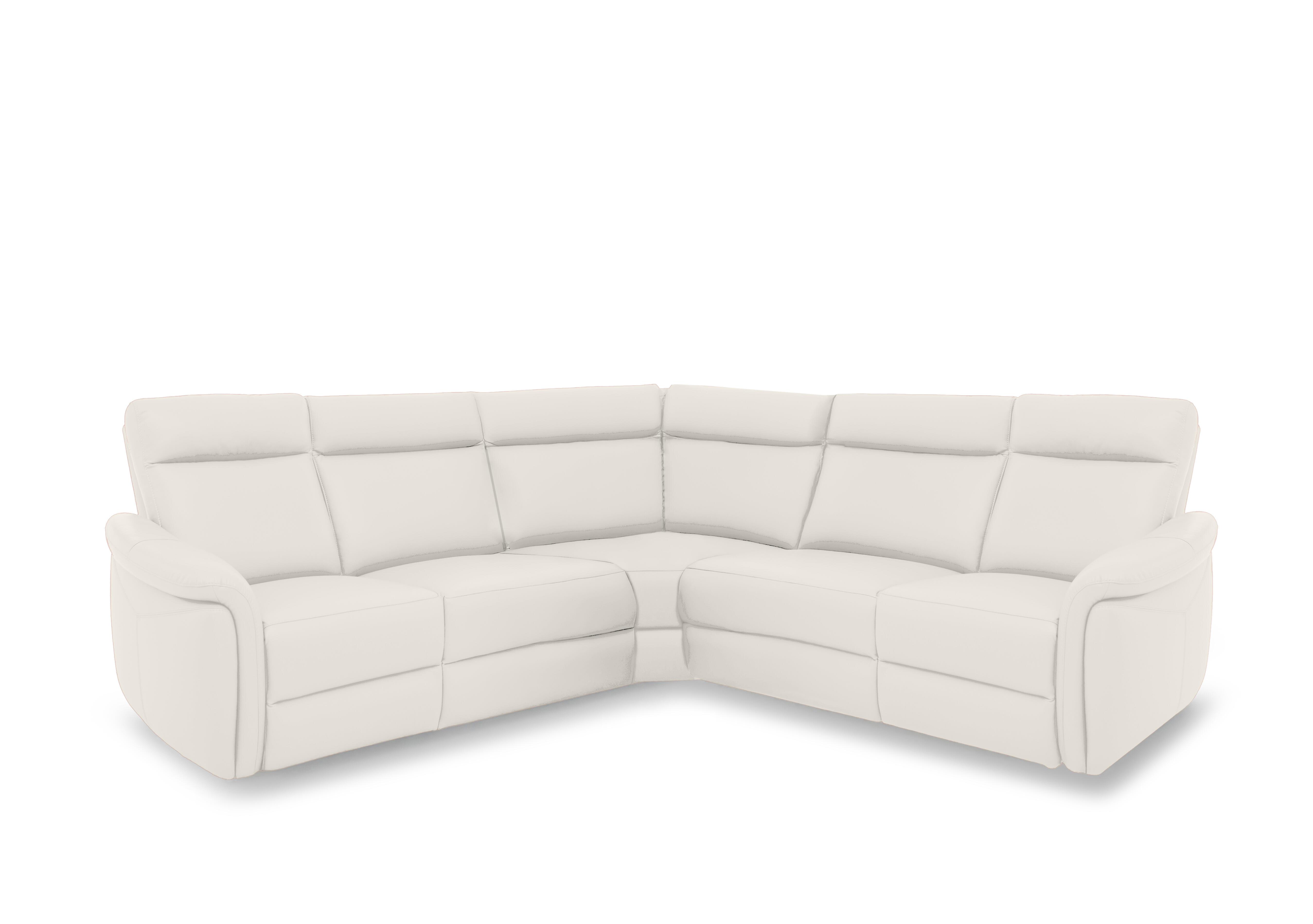 Dublin Leather Large Power Recliner Corner Sofa with Power Headrests in White Le-9307 on Furniture Village