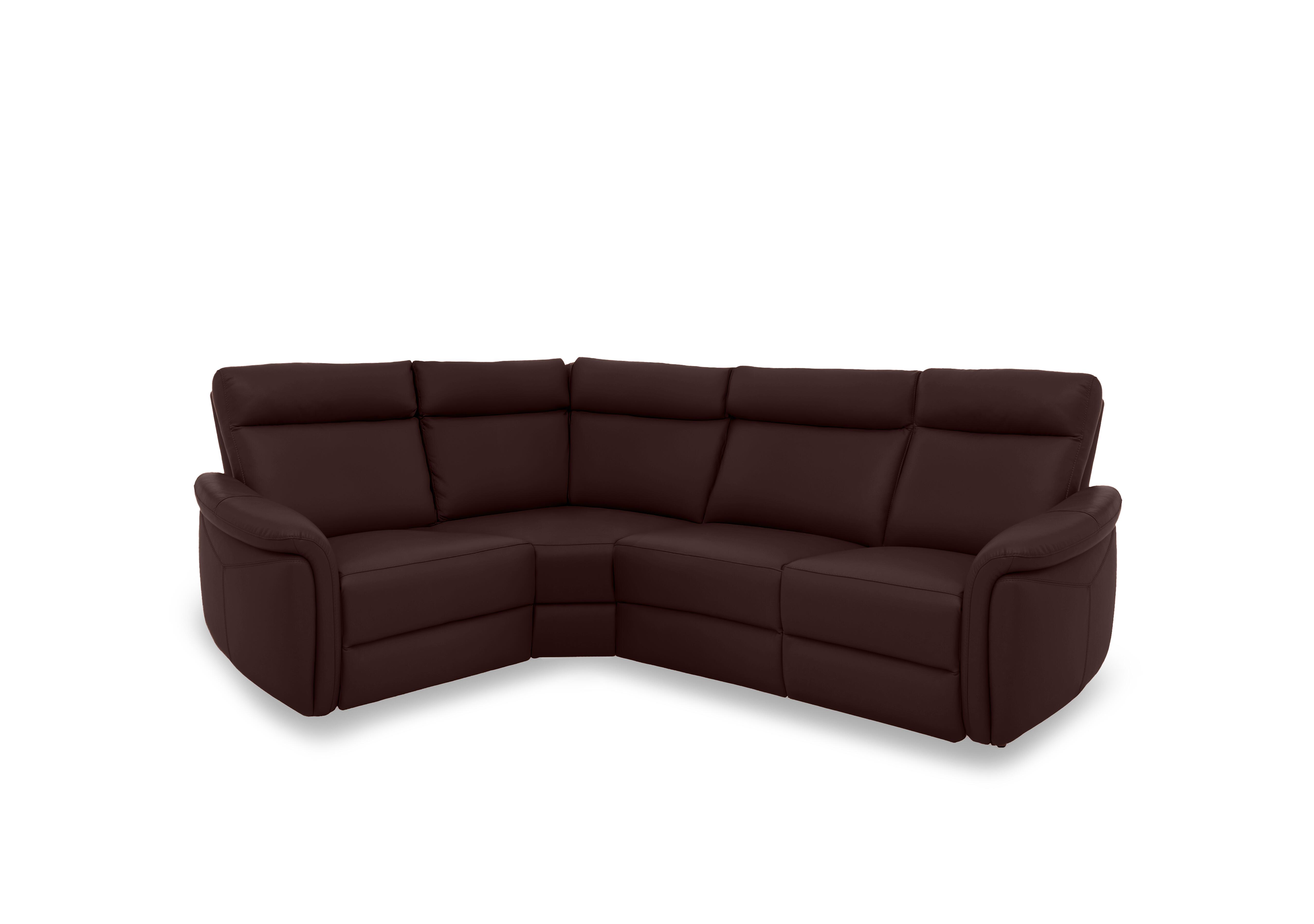 Dublin Leather Corner Sofa in Burgundy Lx-6402 on Furniture Village