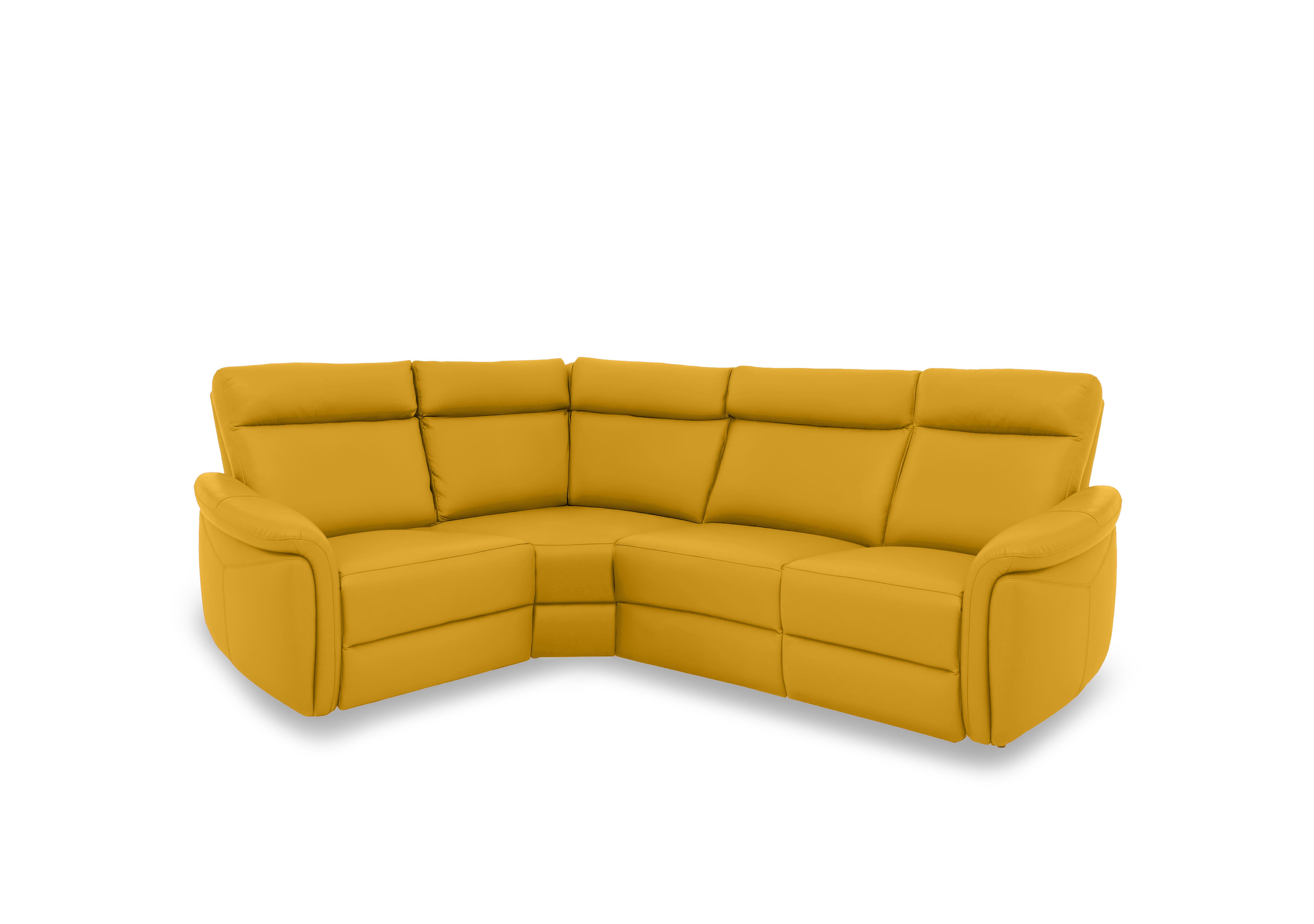 Dublin Leather Corner Sofa in Giallo Le-9310 on Furniture Village