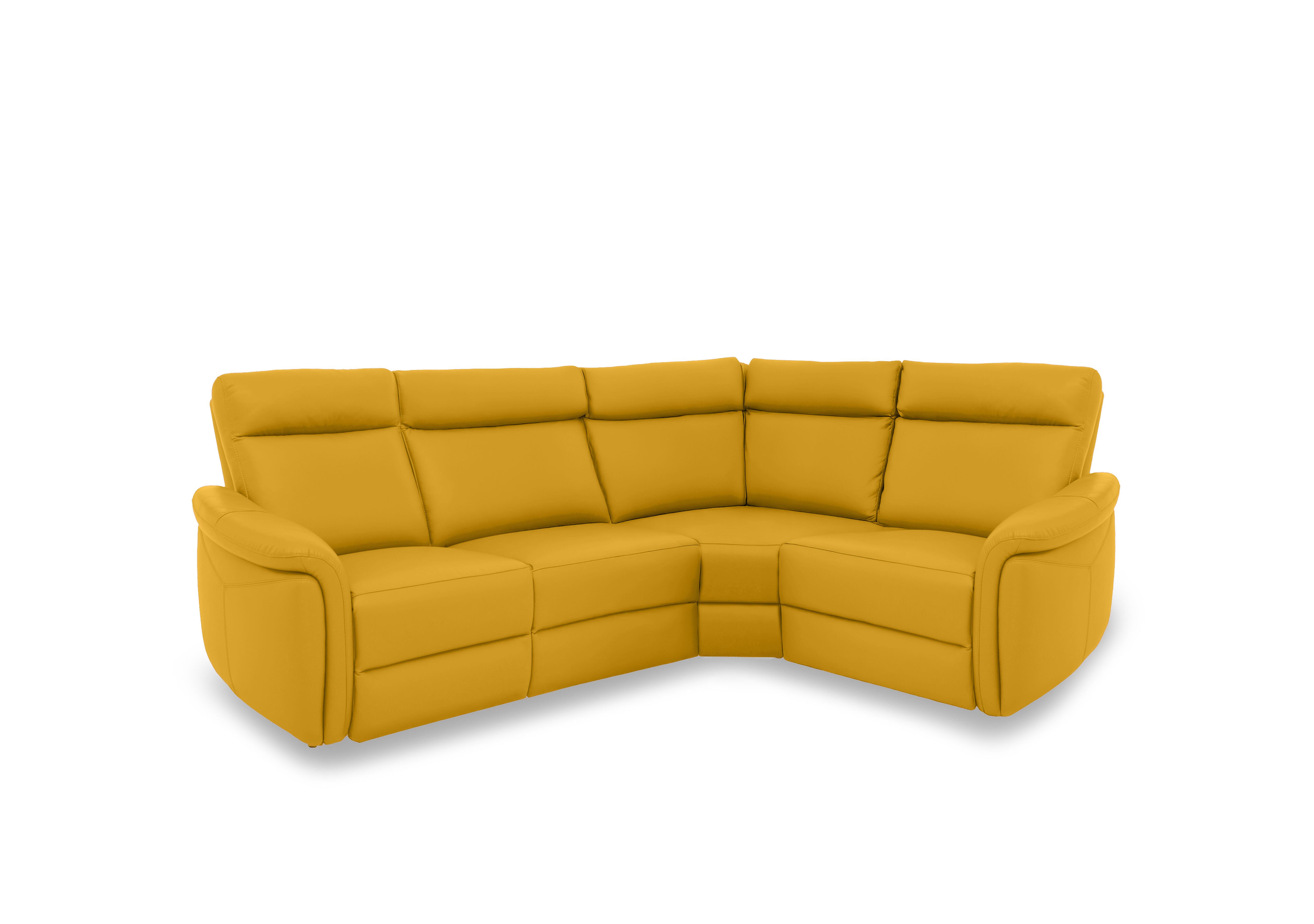 Dublin Leather Corner Sofa in Giallo Le-9310 on Furniture Village