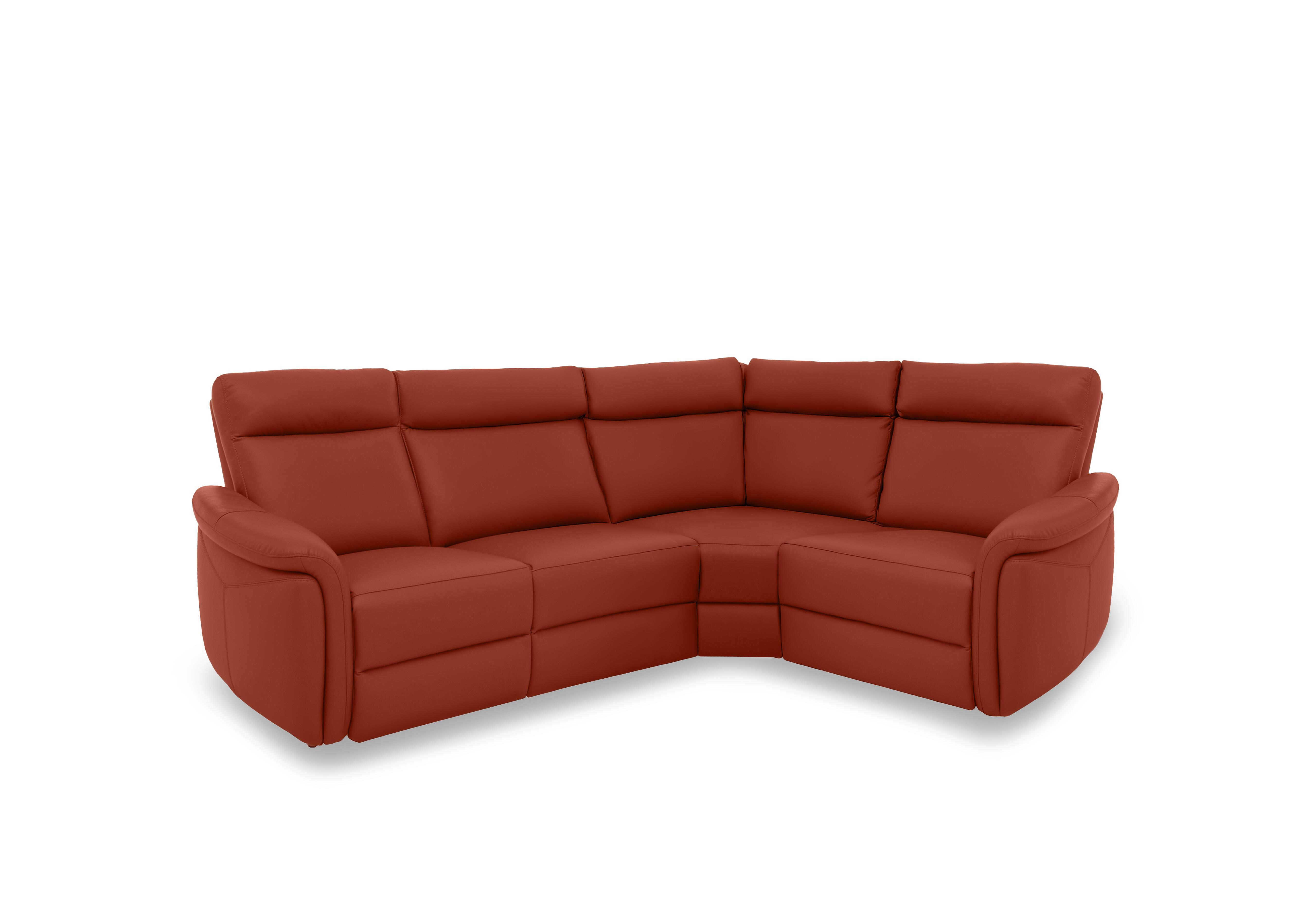 Dublin Leather Corner Sofa in Red Maple Le-9326 on Furniture Village