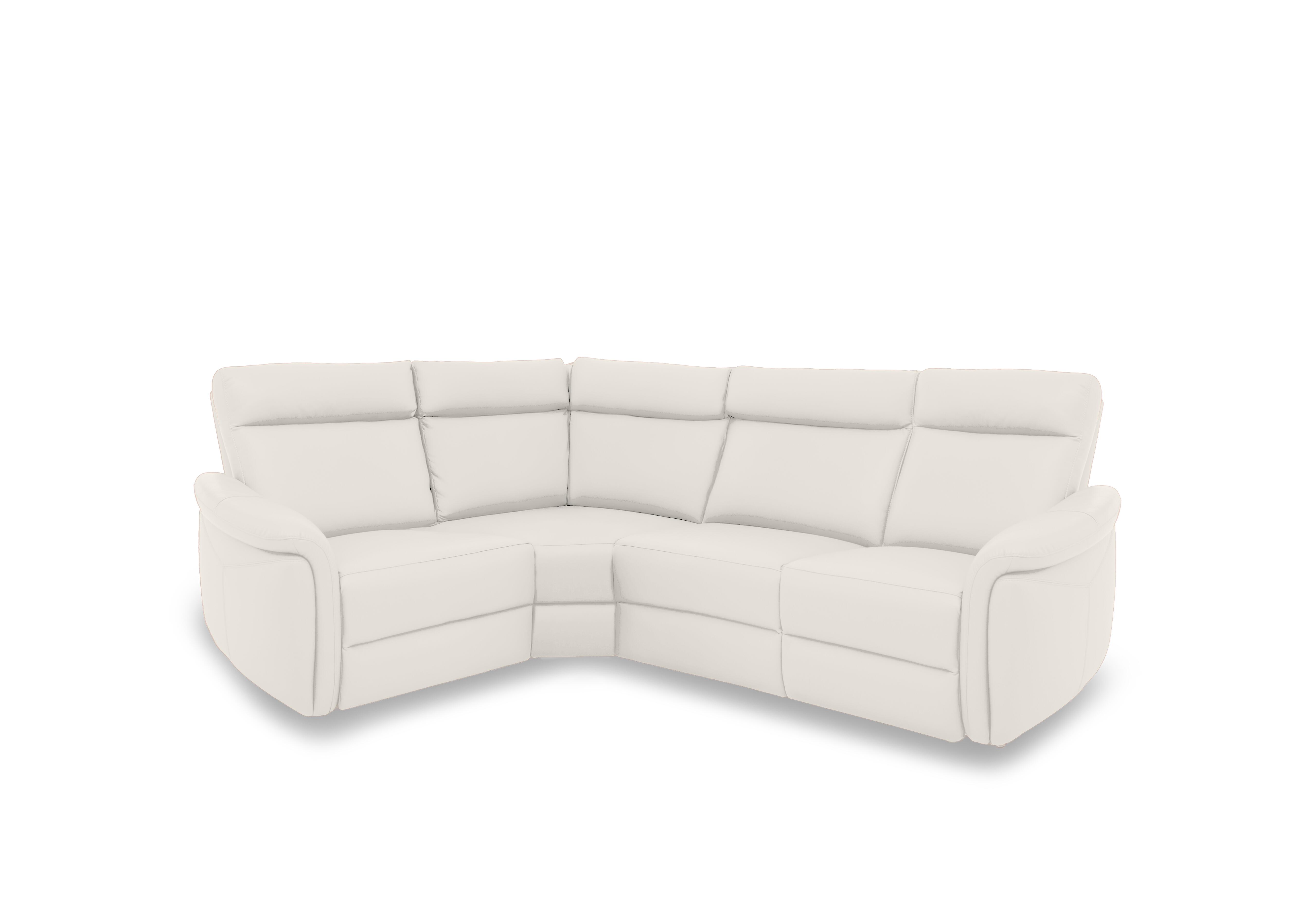 Dublin Leather Corner Sofa in White Le-9307 on Furniture Village