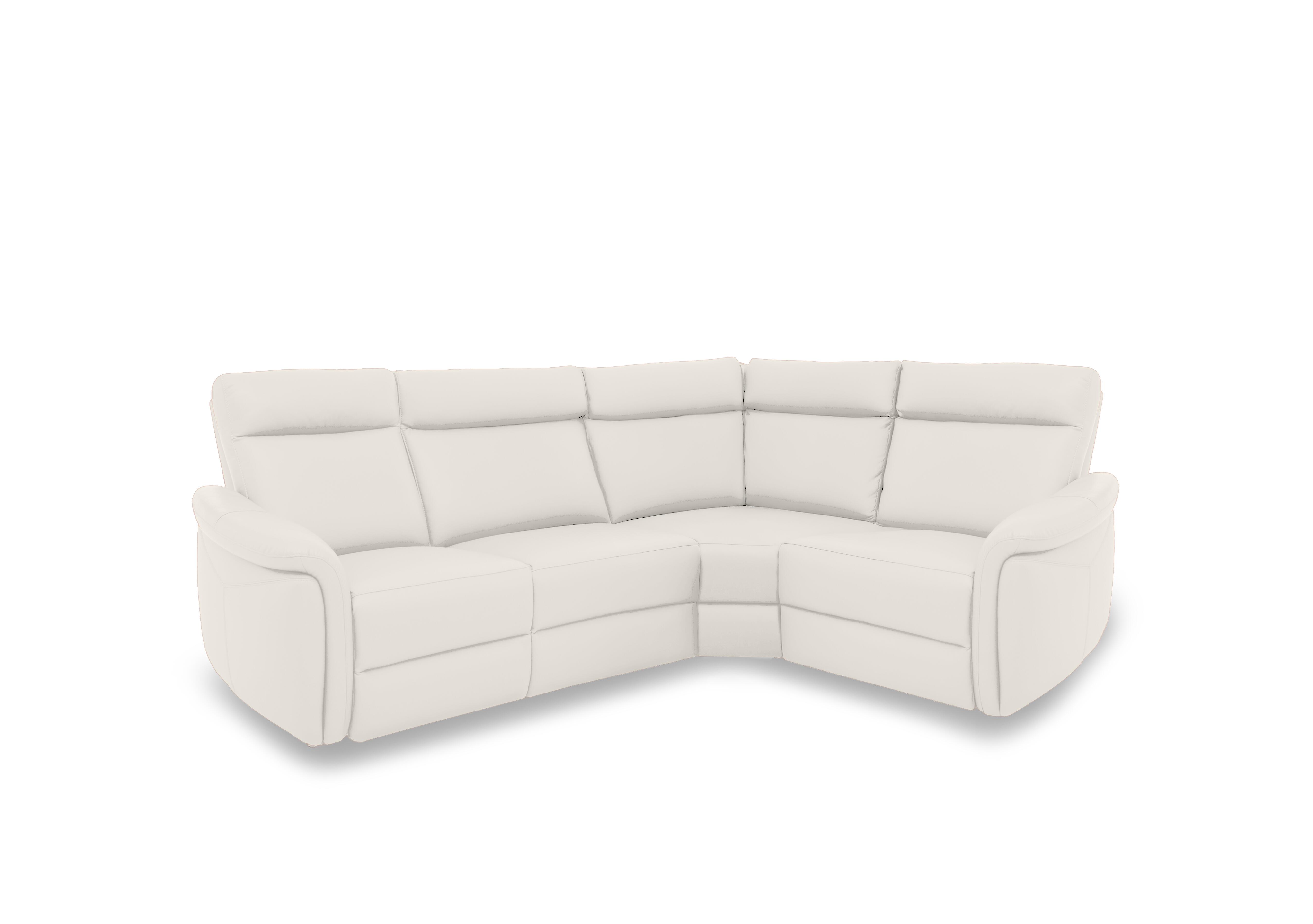 Dublin Leather Corner Sofa in White Le-9307 on Furniture Village