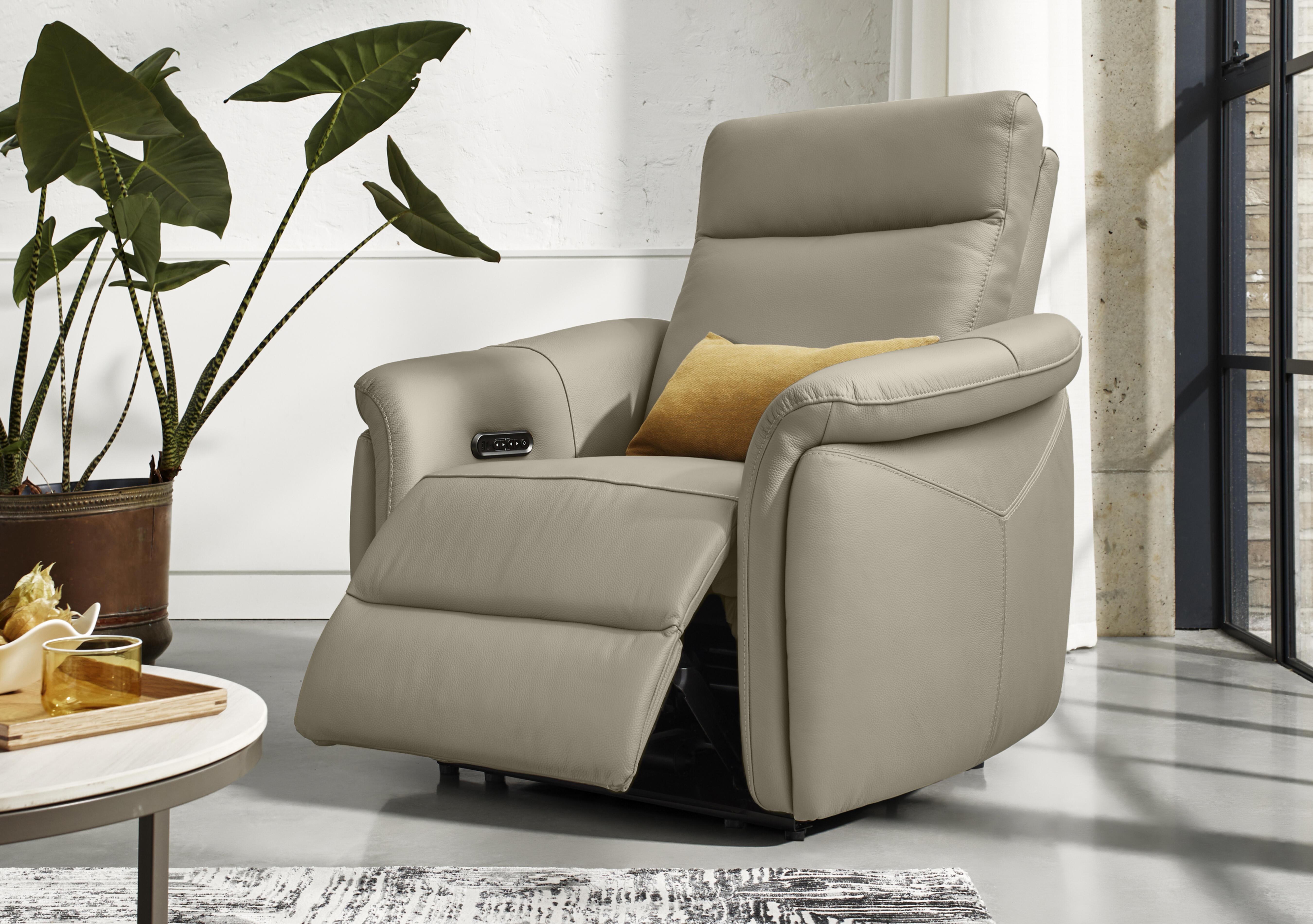 Dublin Leather Power Recliner Armchair with Power Headrest in  on Furniture Village