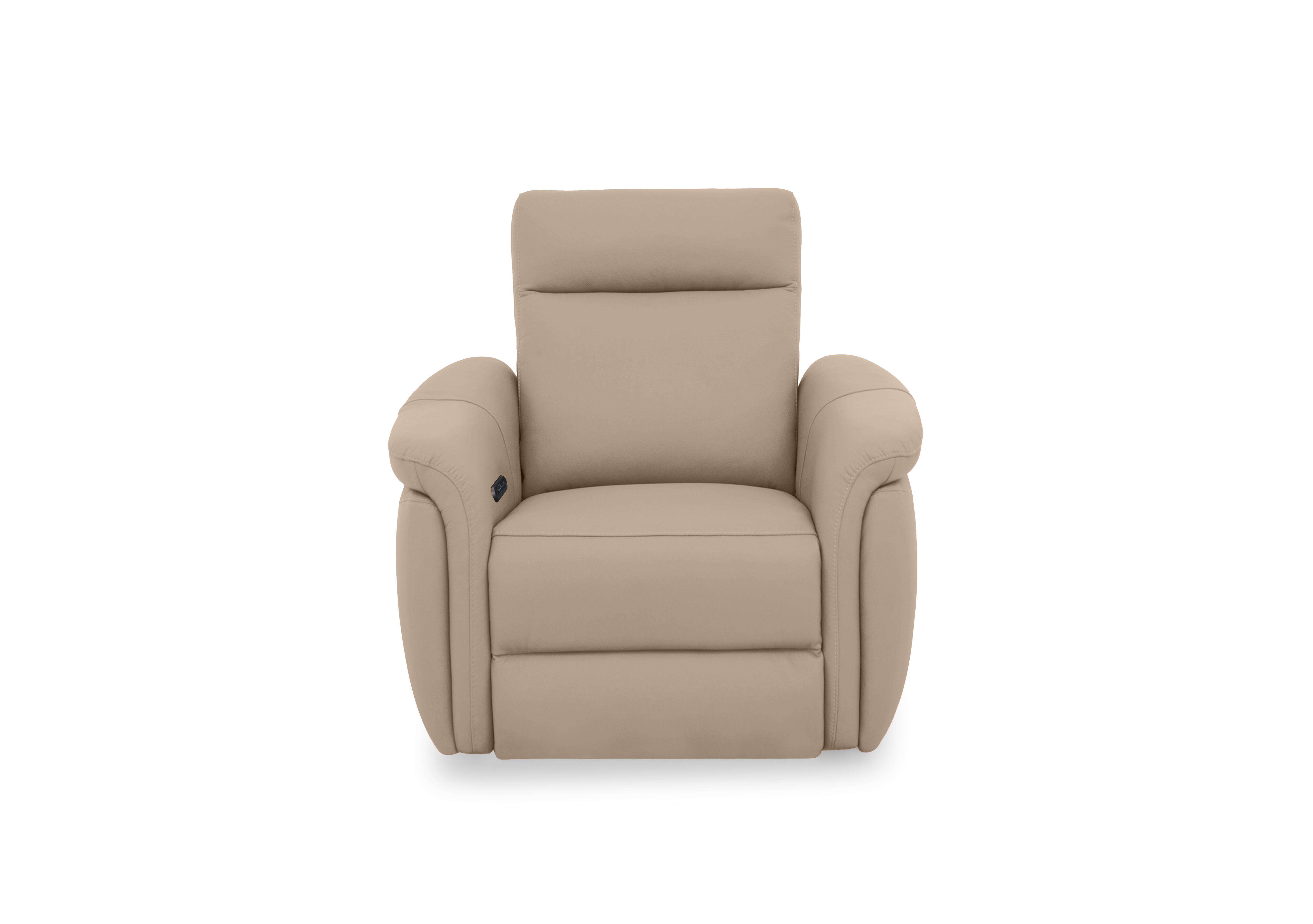 Dublin Leather Power Recliner Armchair with Power Headrest in Dacota Pebble La-4305 on Furniture Village
