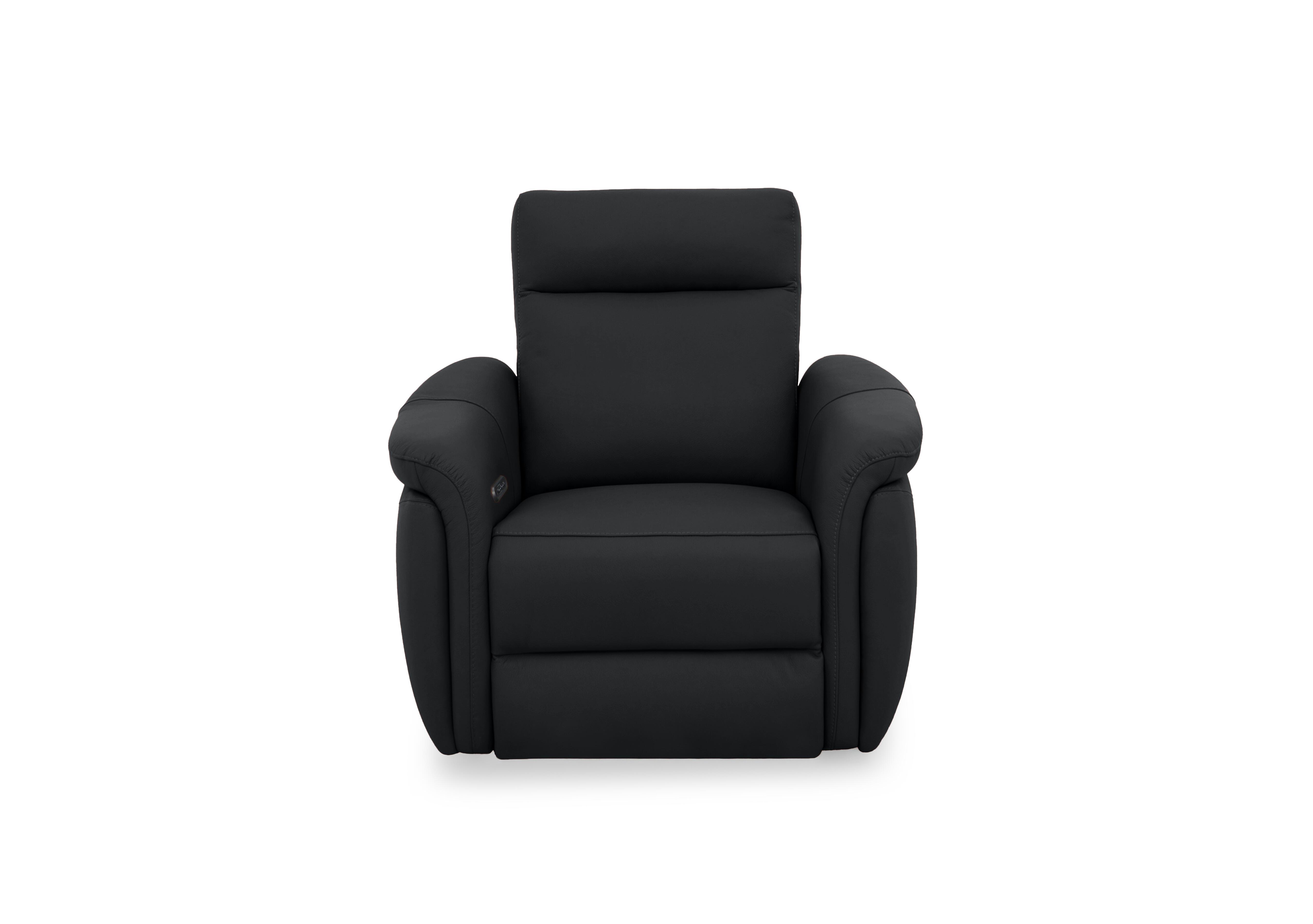 Dublin Leather Power Recliner Armchair with Power Headrest in Natural Black Mica La4820 on Furniture Village