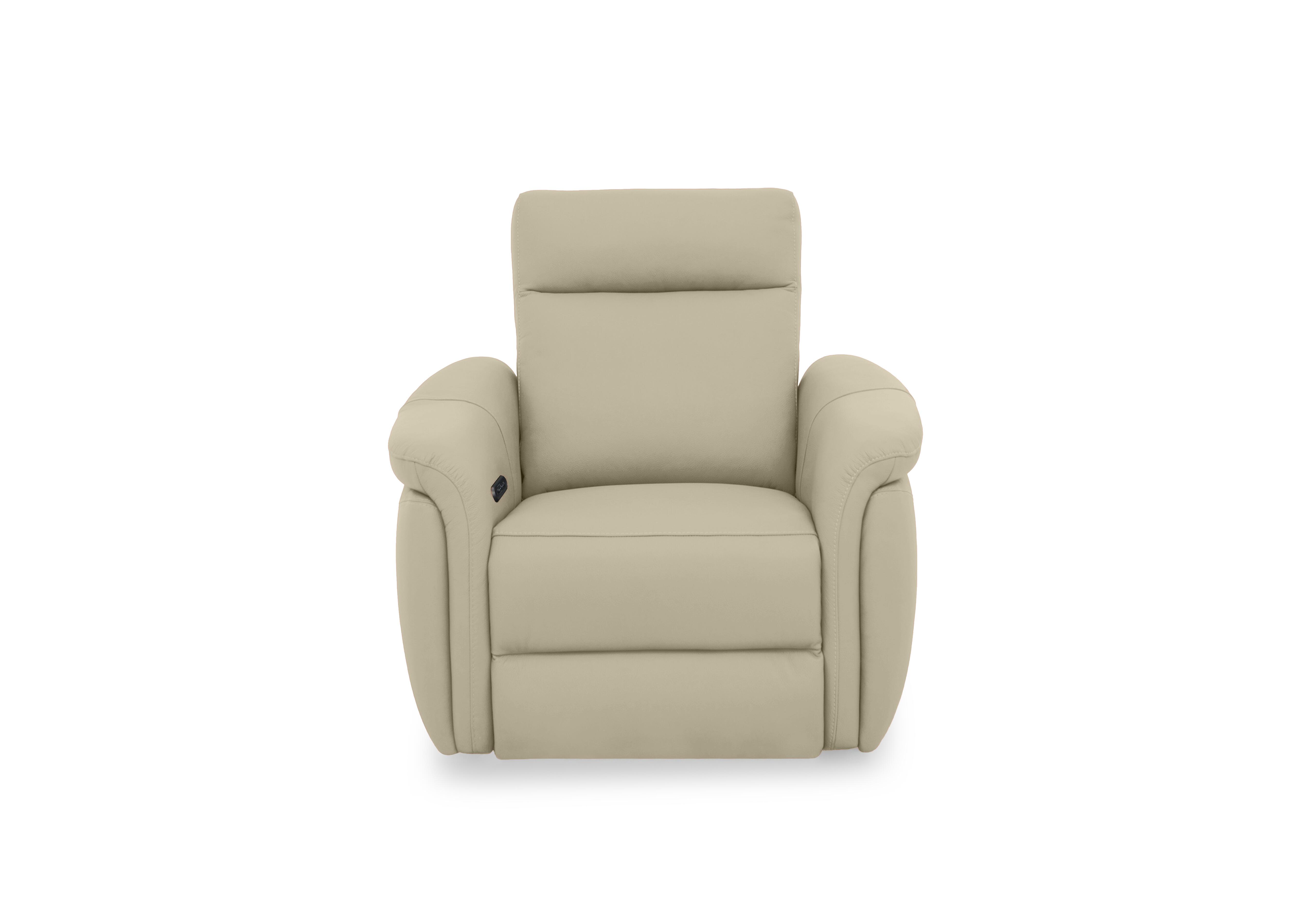 Dublin Leather Power Recliner Armchair with Power Headrest in Natural Sand La-4827 on Furniture Village