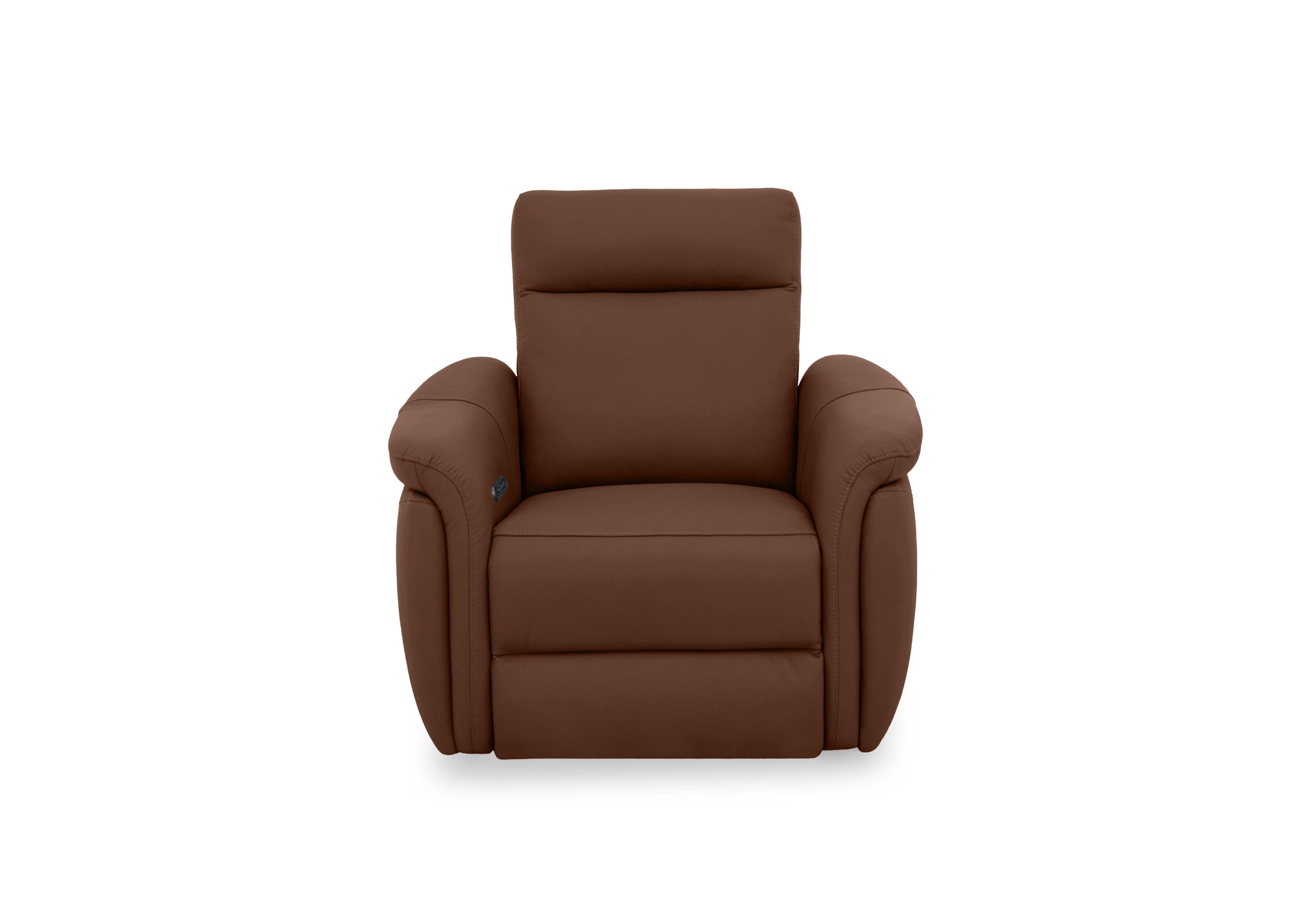 Dublin Leather Power Recliner Armchair with Power Headrest in Roast Lx-6414 on Furniture Village