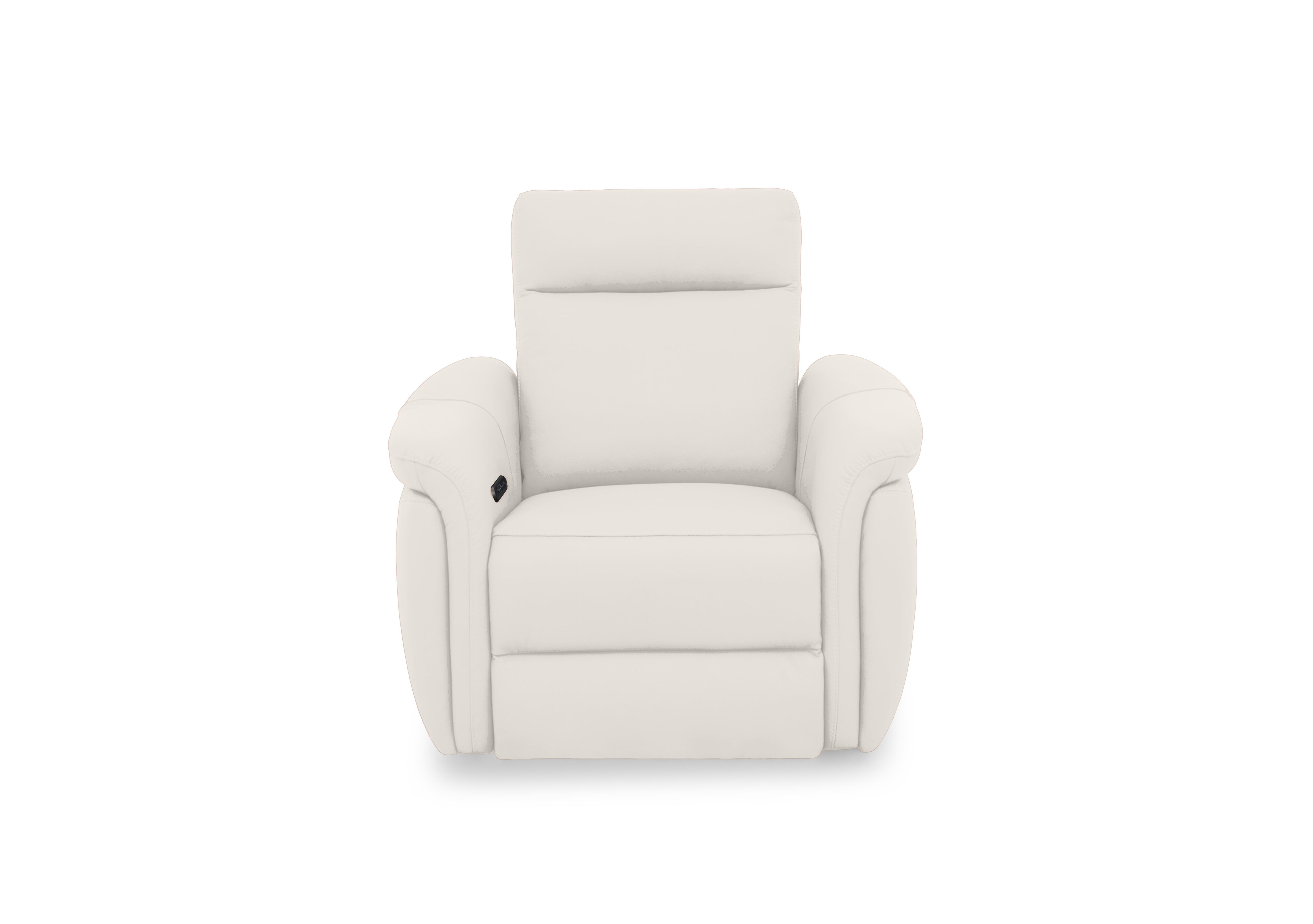 Dublin Leather Power Recliner Armchair with Power Headrest in White Le-9307 on Furniture Village