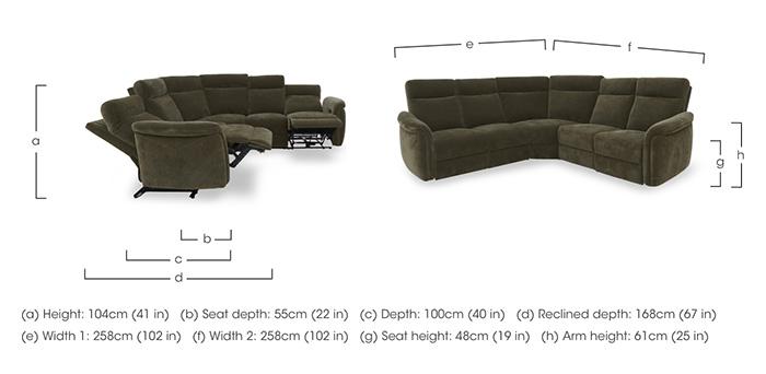 Dublin Fabric Large Power Recliner Corner Sofa with Power Headrests in  on Furniture Village