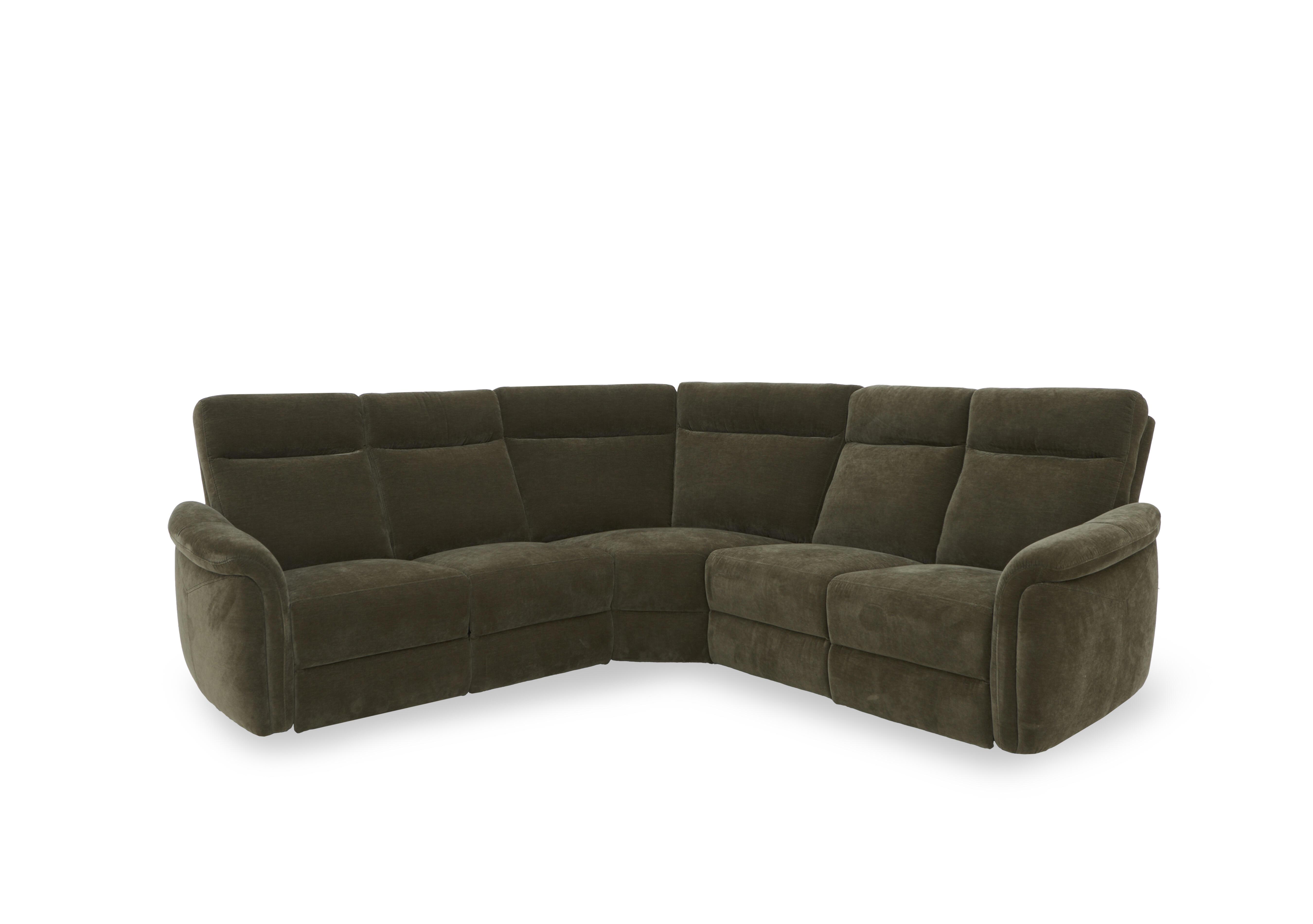 Dublin Fabric Large Power Recliner Corner Sofa with Power Headrests in Bianca Olive Bc-0101 on Furniture Village