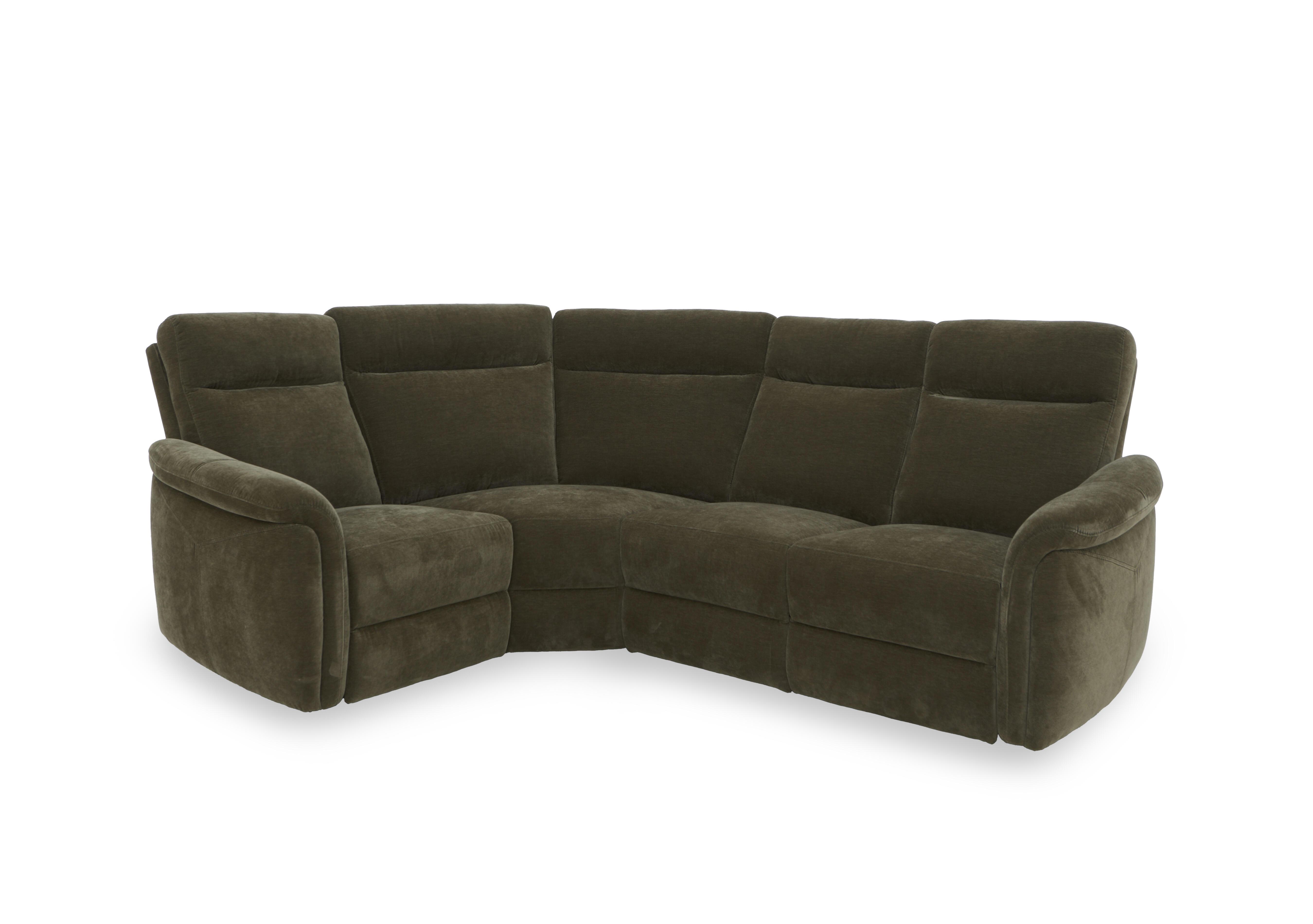 Dublin Fabric Power Recliner Corner Sofa with Power Headrests in Bianca Olive Bc-0101 on Furniture Village