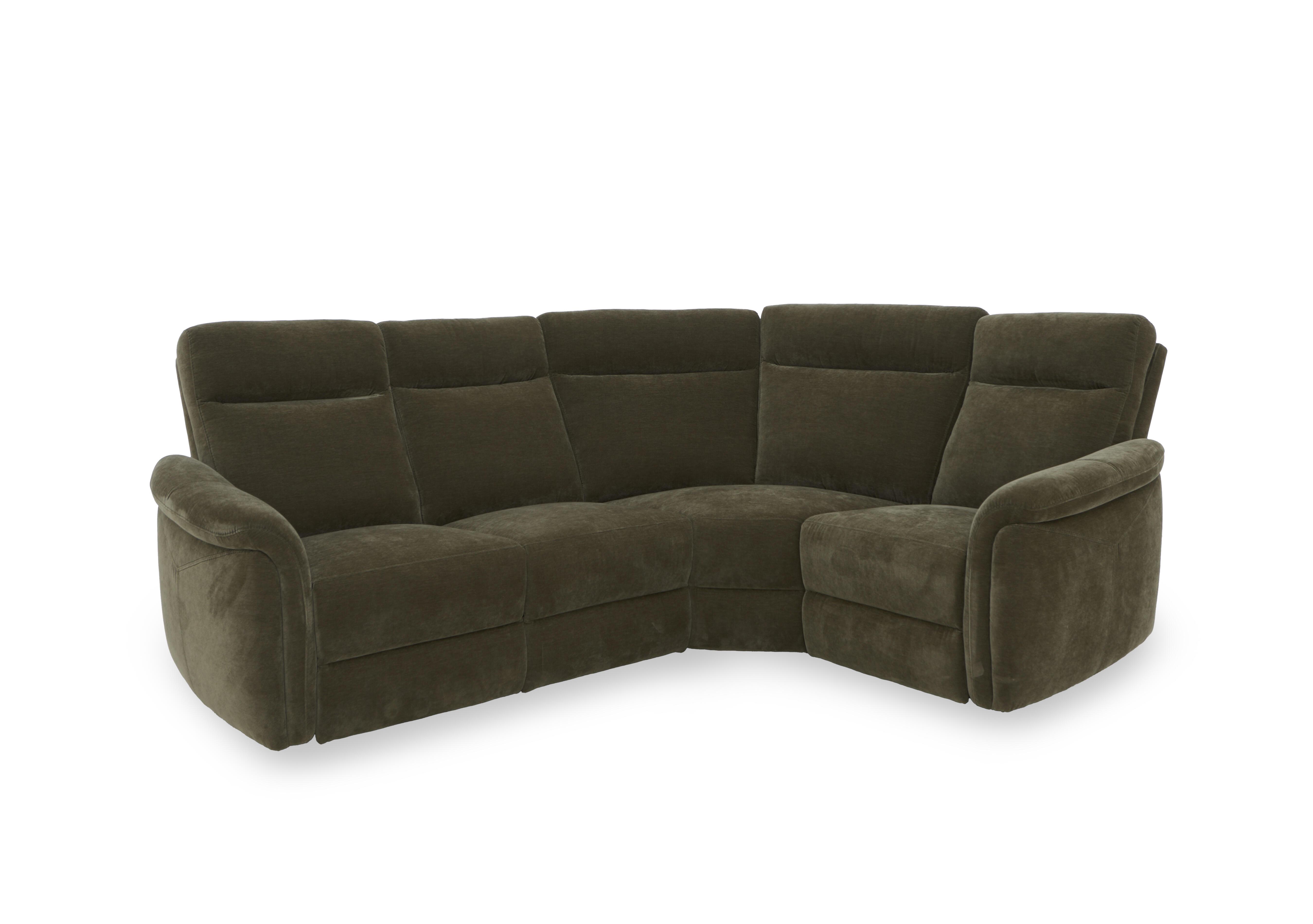 Dublin Fabric Power Recliner Corner Sofa with Power Headrests in Bianca Olive Bc-0101 on Furniture Village
