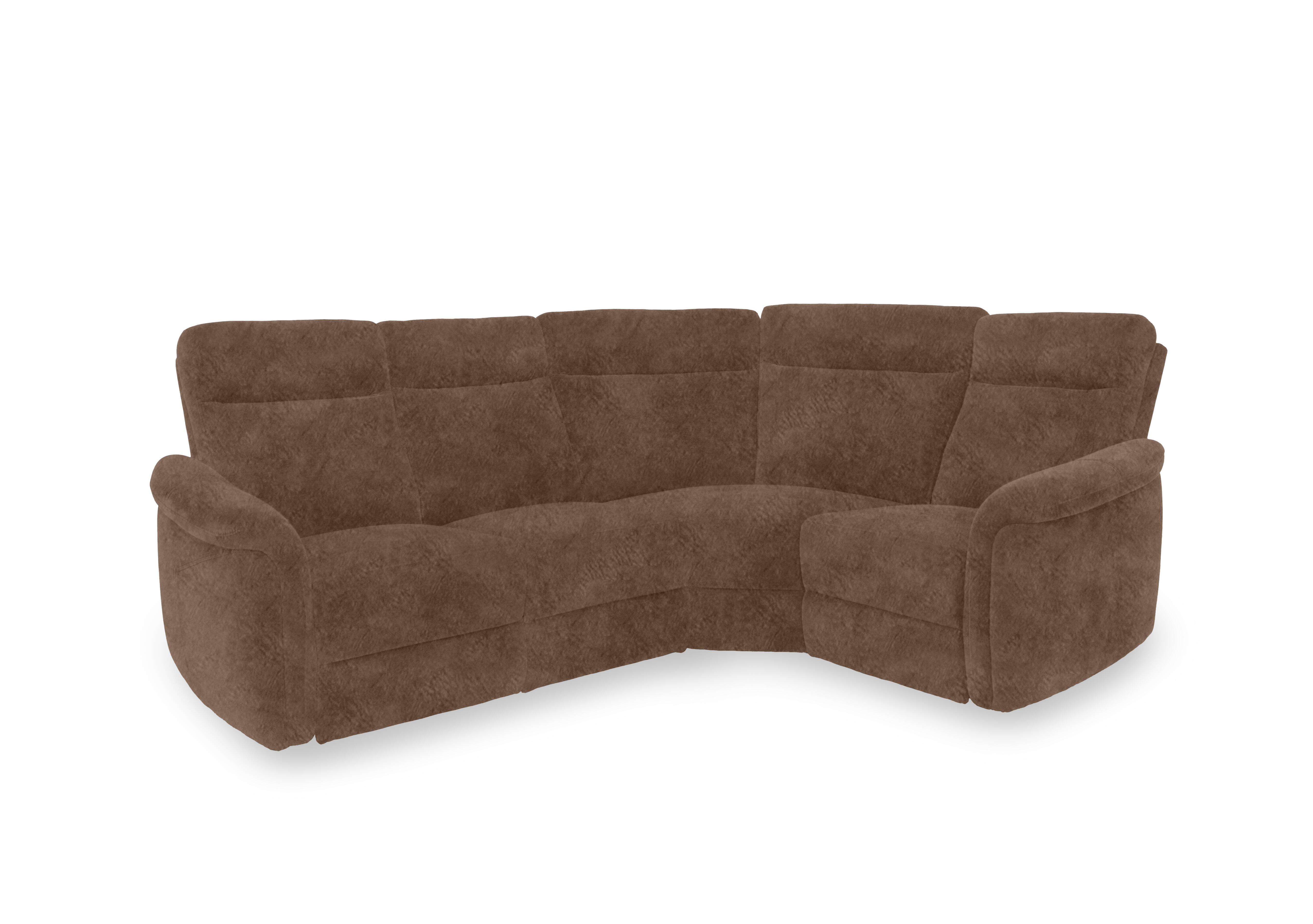 Dublin Fabric Power Recliner Corner Sofa with Power Headrests in Marble Classic Brown Be-0105 on Furniture Village