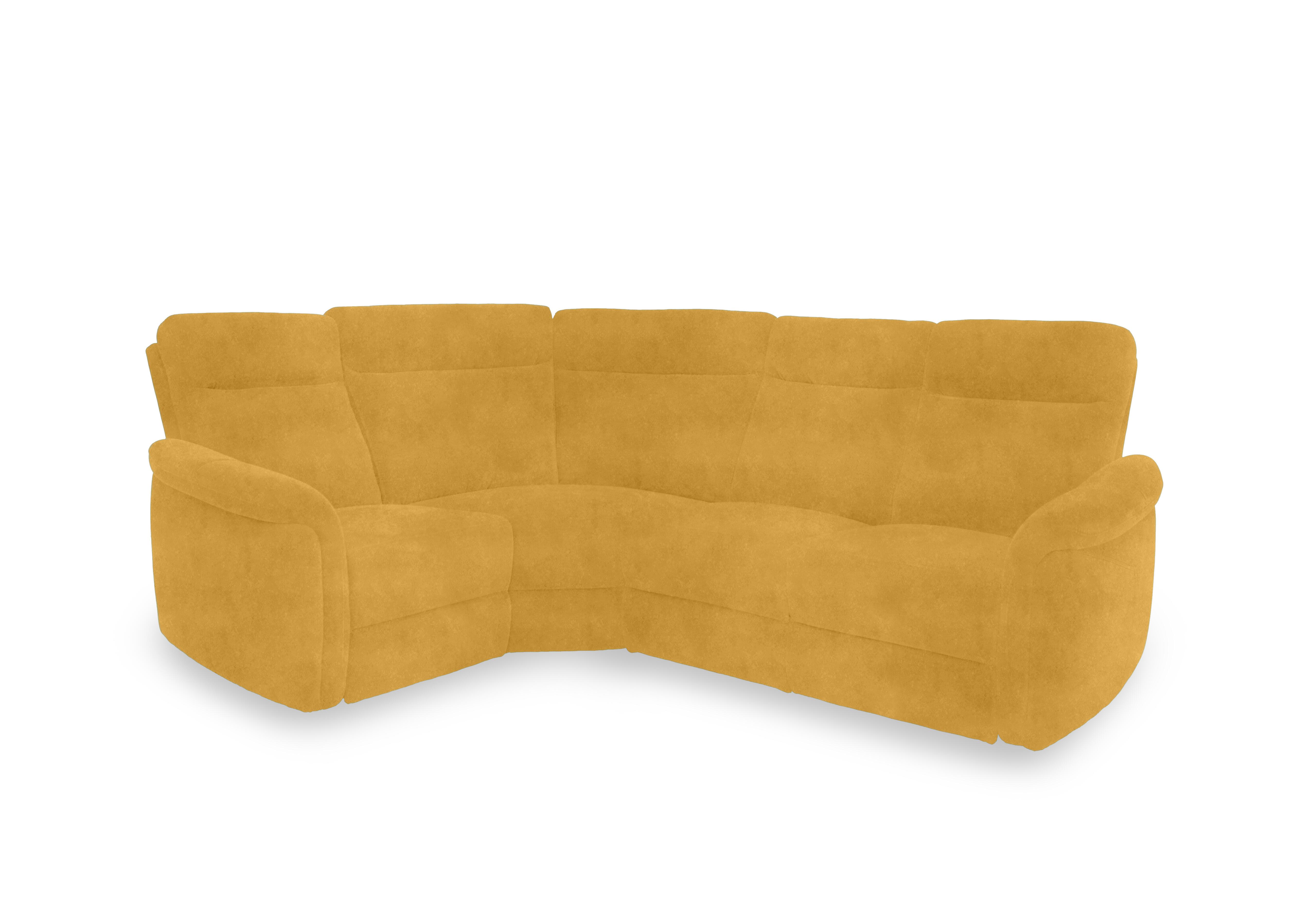 Dublin Fabric Power Recliner Corner Sofa with Power Headrests in Velvet Giallo Vv-0310 on Furniture Village