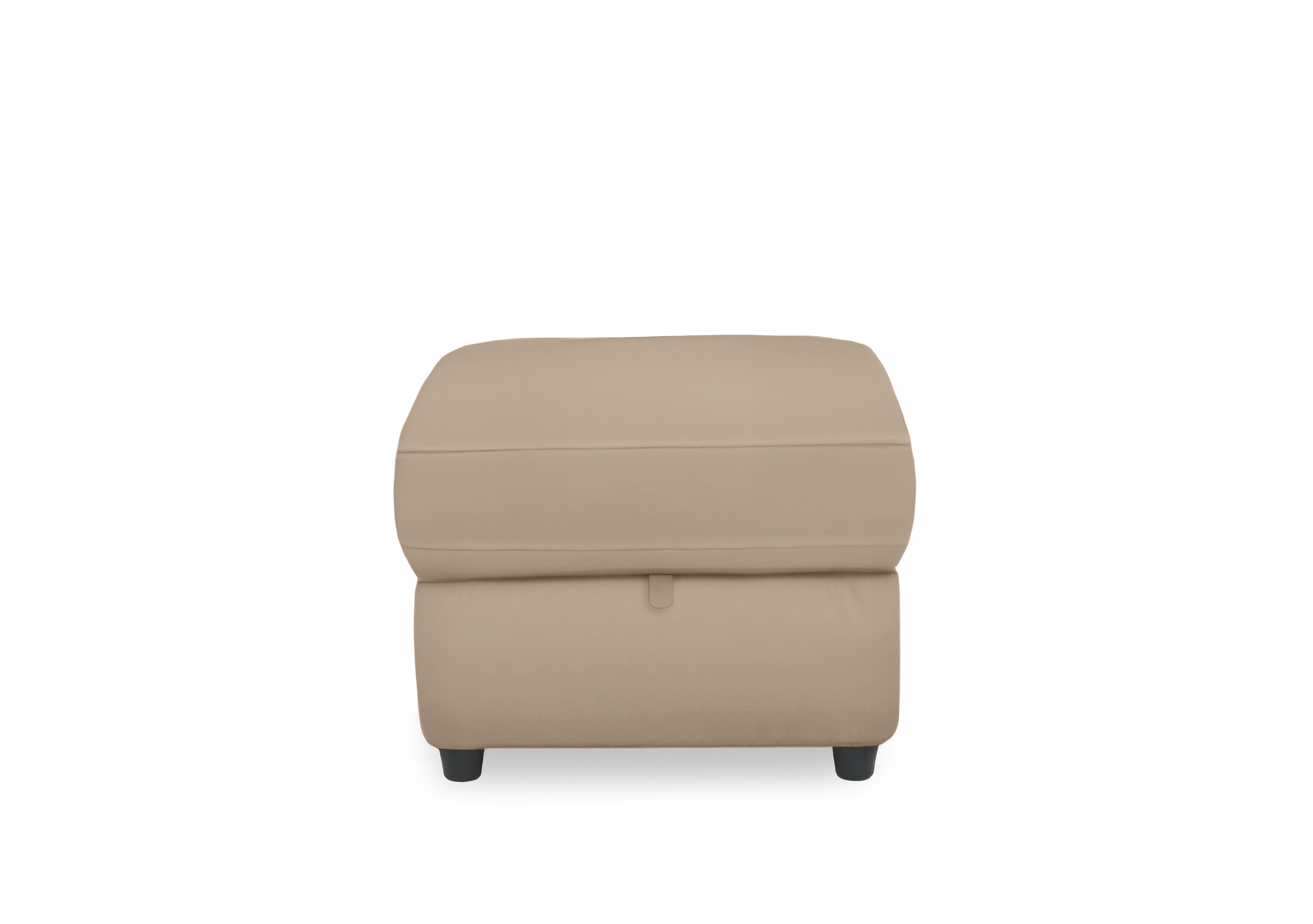 Dublin Leather Storage Footstool in Dacota Pebble La-4305 on Furniture Village