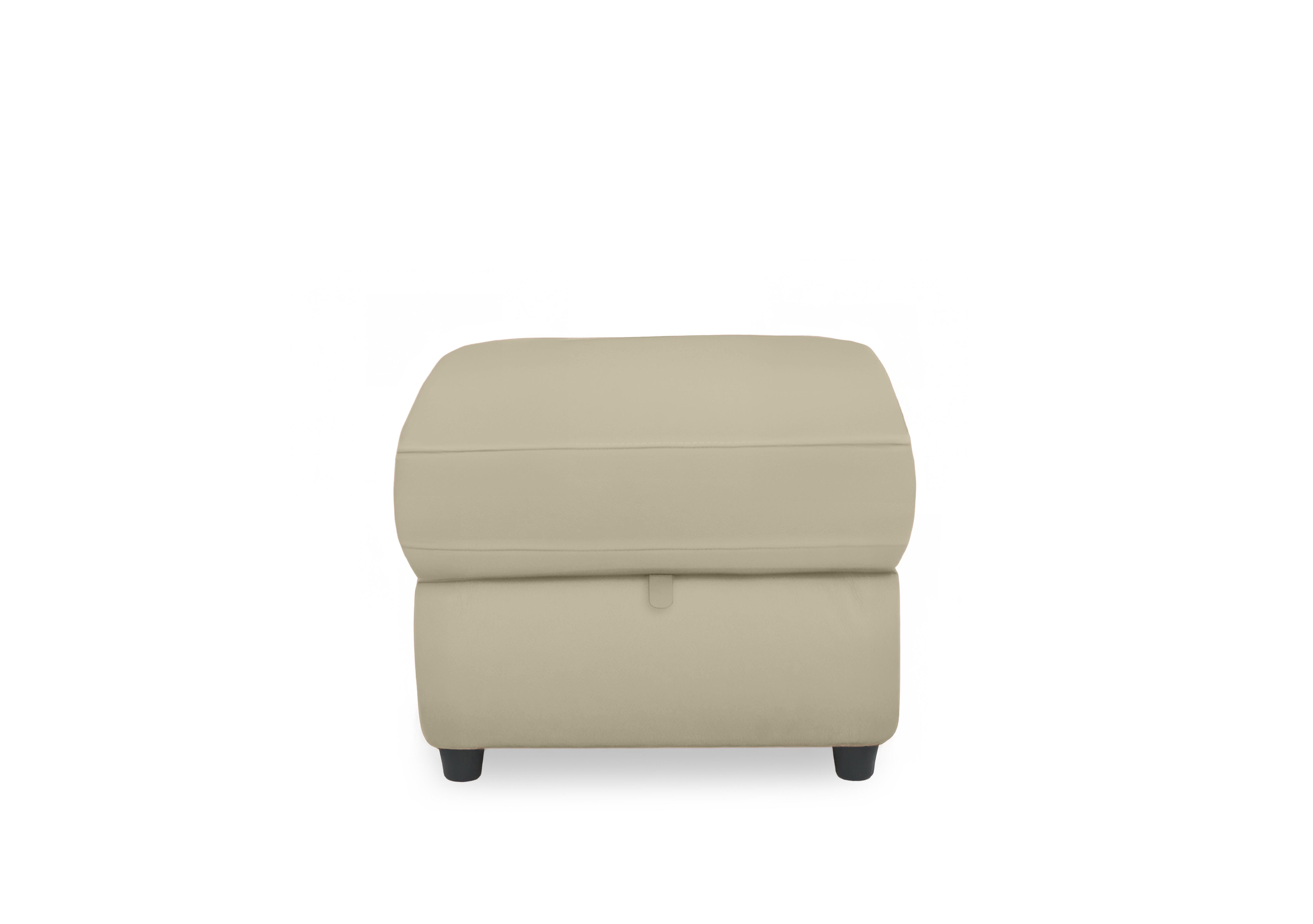 Dublin Leather Storage Footstool in Natural Sand La-4827 on Furniture Village
