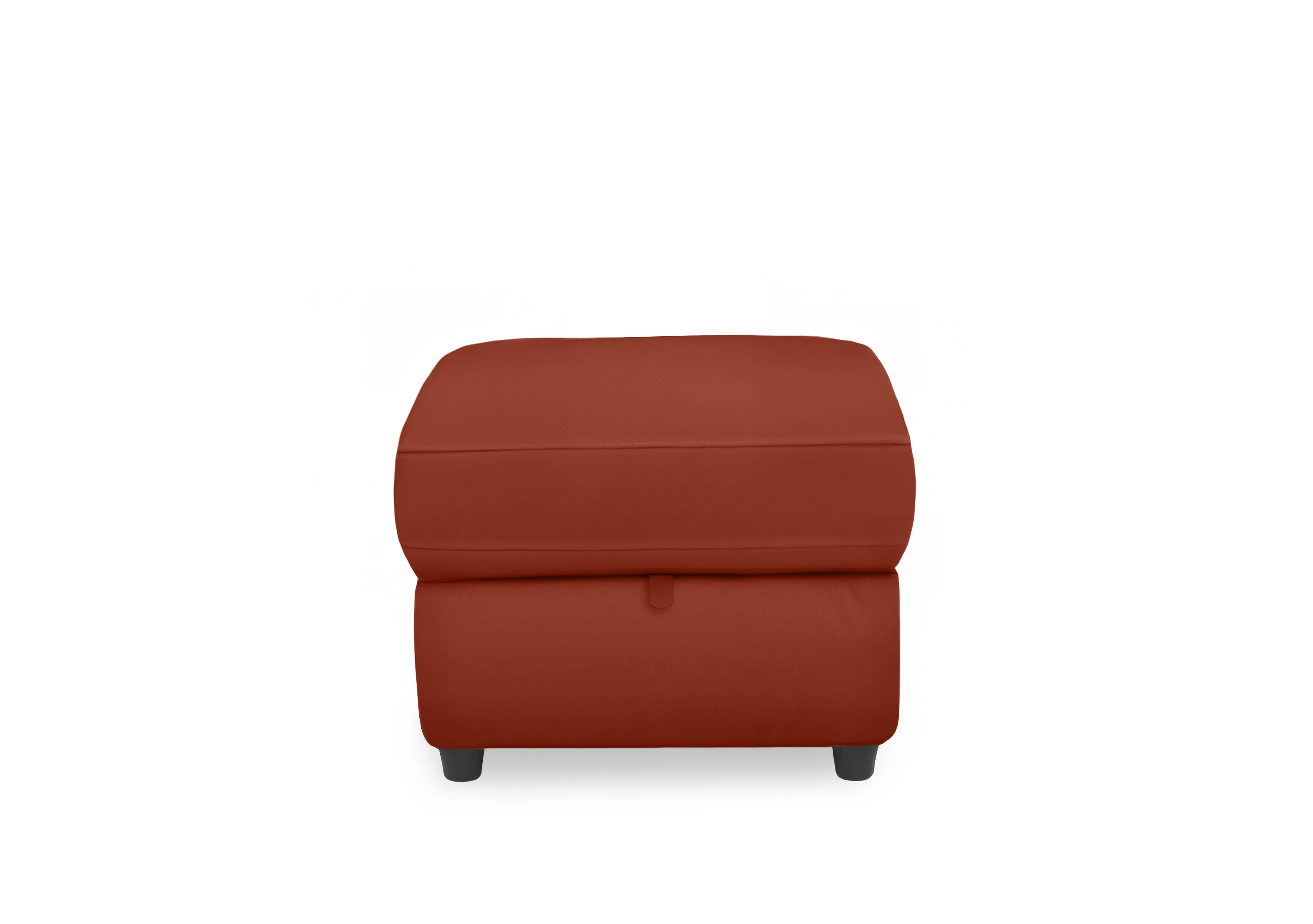 Dublin Leather Storage Footstool in Red Maple Le-9326 on Furniture Village
